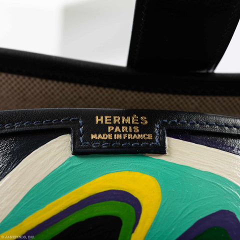 Hermès Jige MM Blue Marine Box "Liquid Candy" * JaneFinds Custom Shop