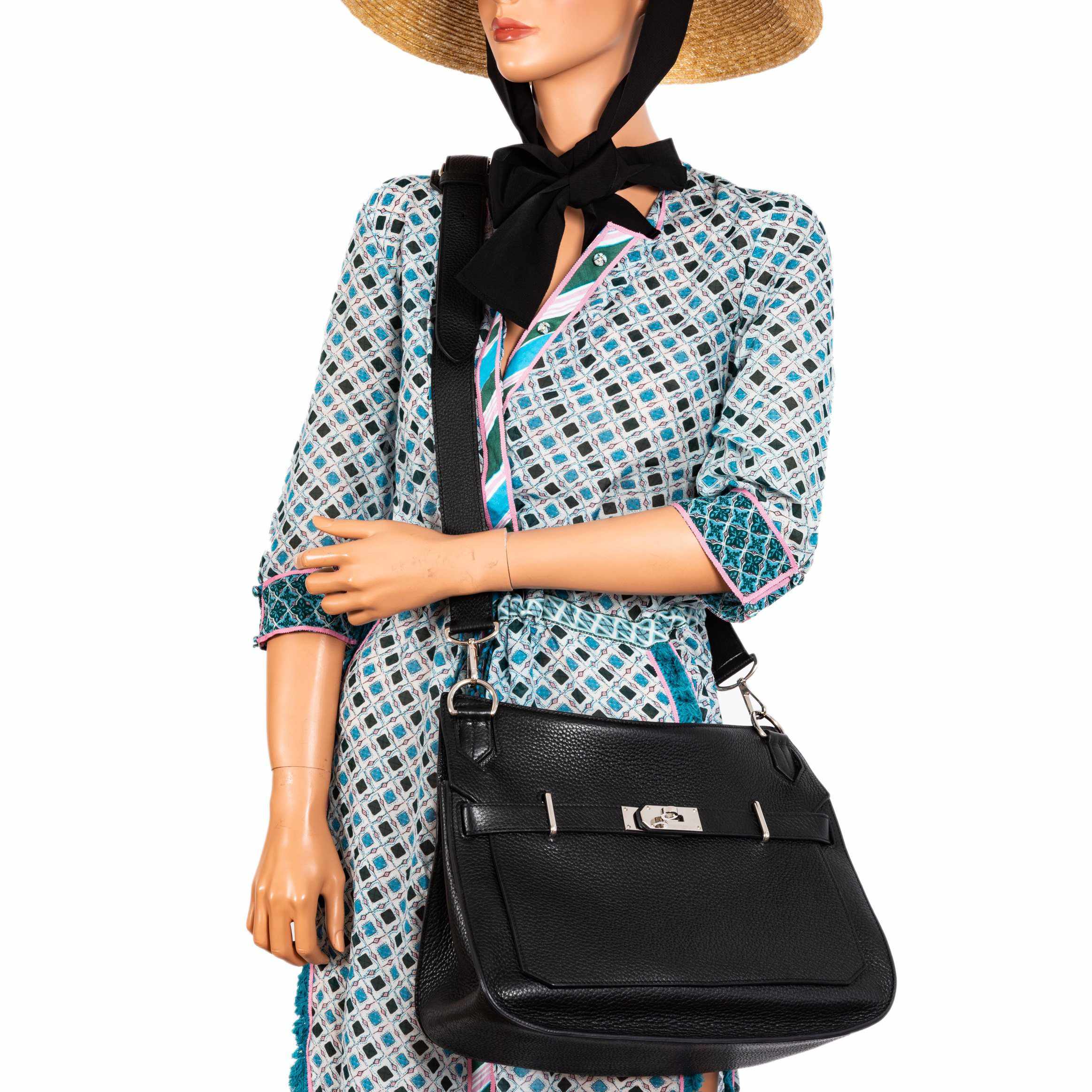 Hermès Jypsiere 34 Black Clemence Palladium Hardware