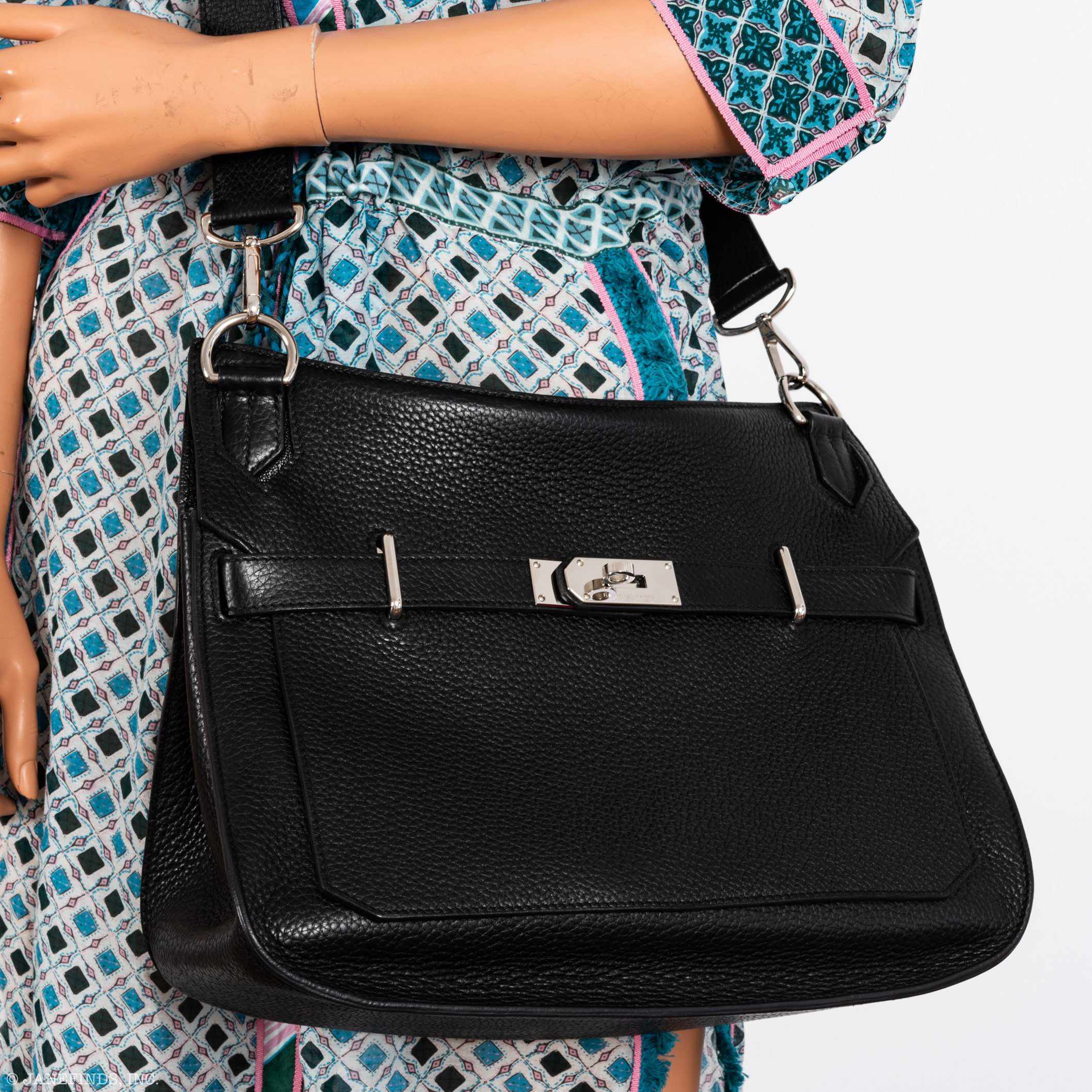 Hermès Jypsiere 34 Black Clemence Palladium Hardware