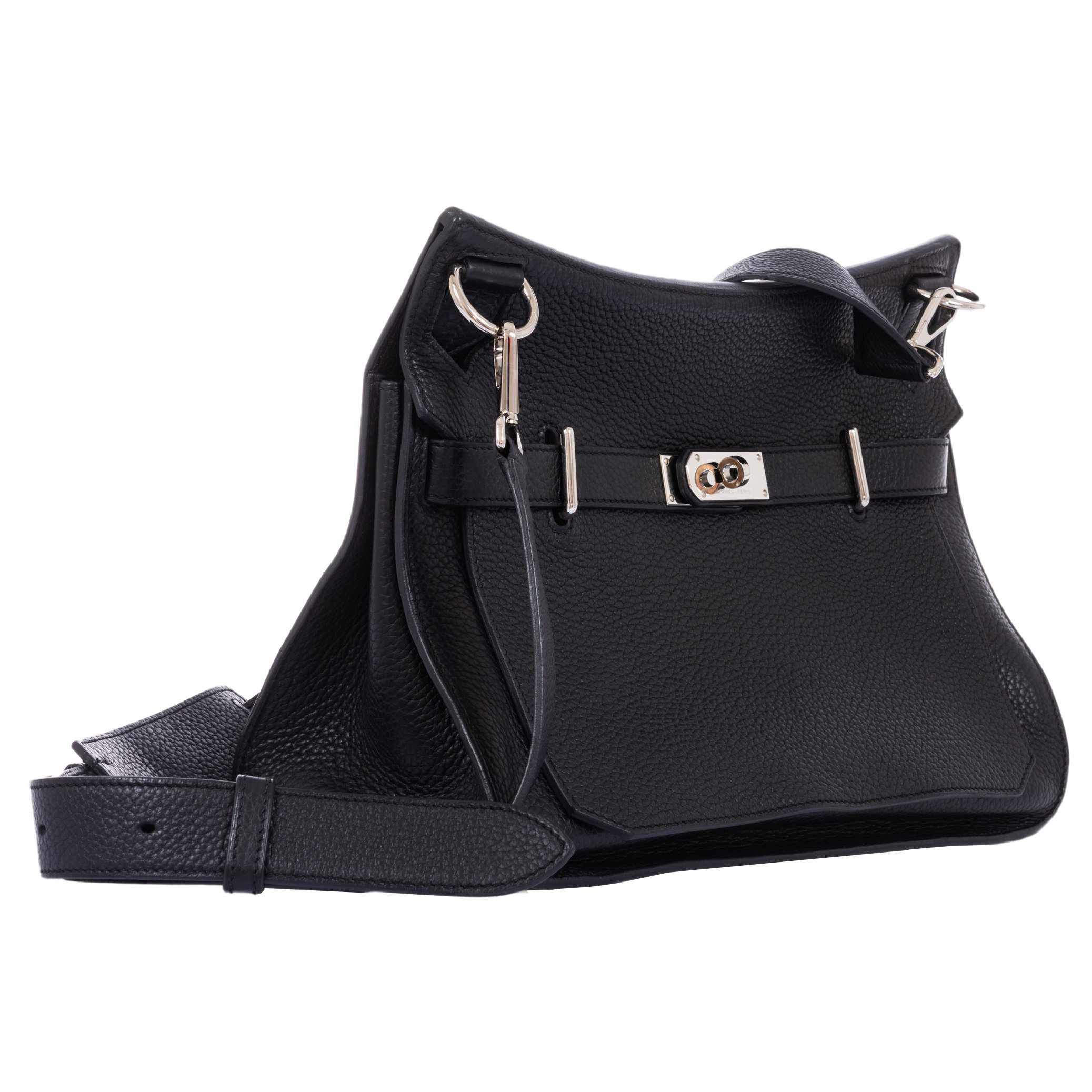 Hermès Jypsiere 34 Black Clemence Palladium Hardware