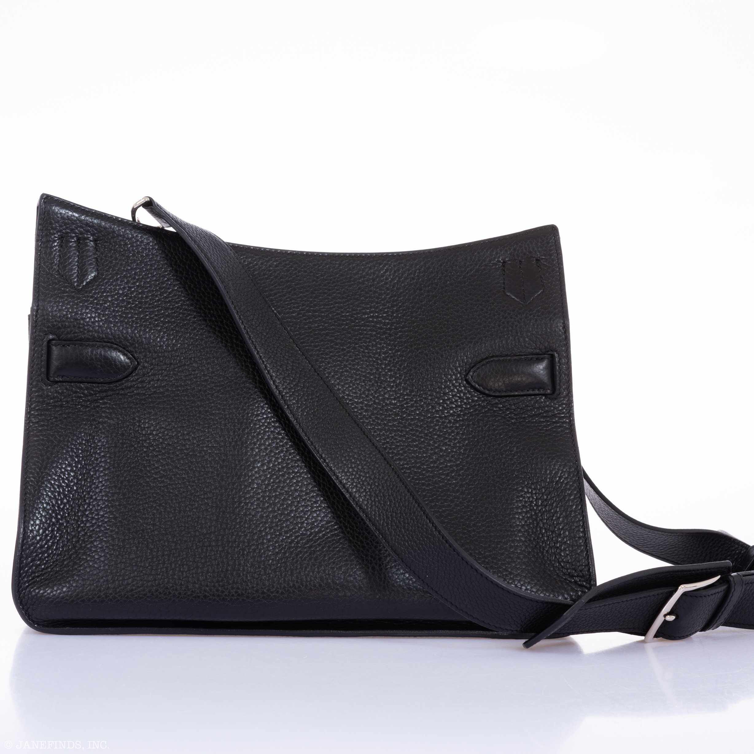 Hermès Jypsiere 34 Black Clemence Palladium Hardware