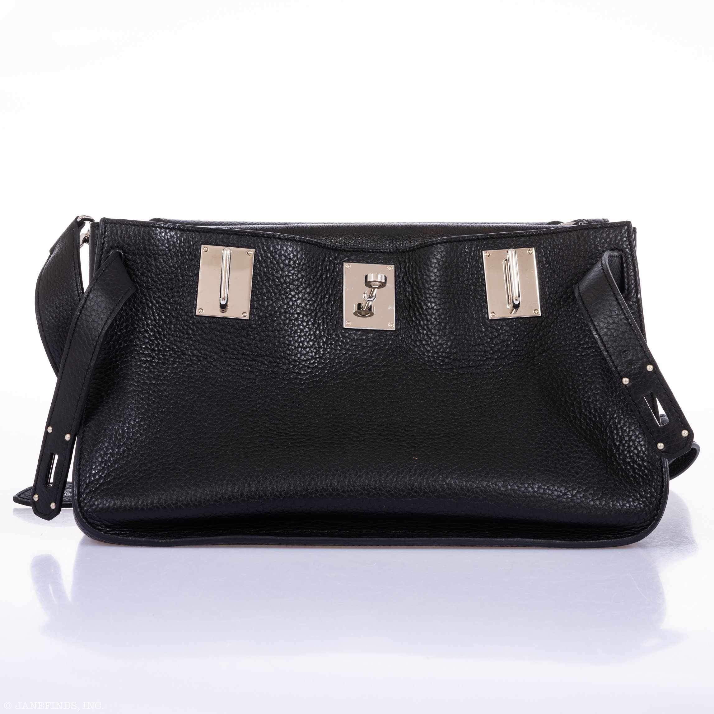 Hermès Jypsiere 34 Black Clemence Palladium Hardware
