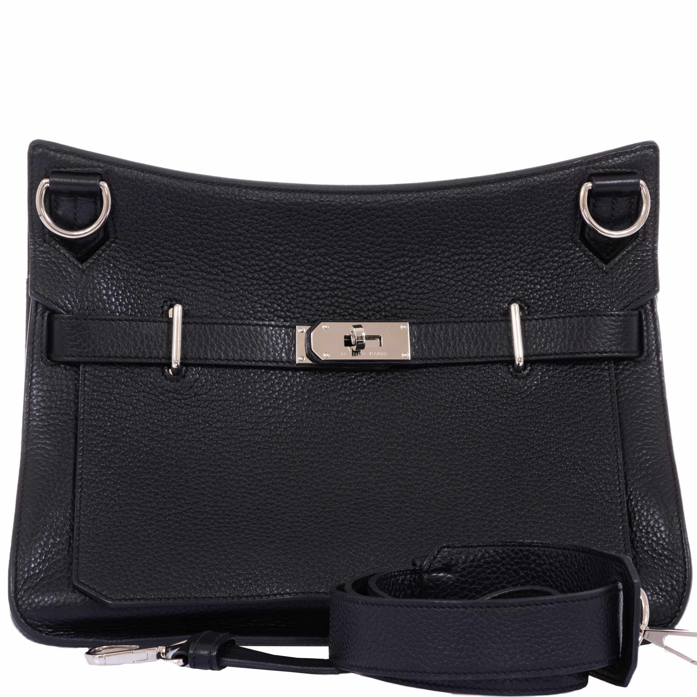 Hermès Jypsiere 34 Black Clemence Palladium Hardware