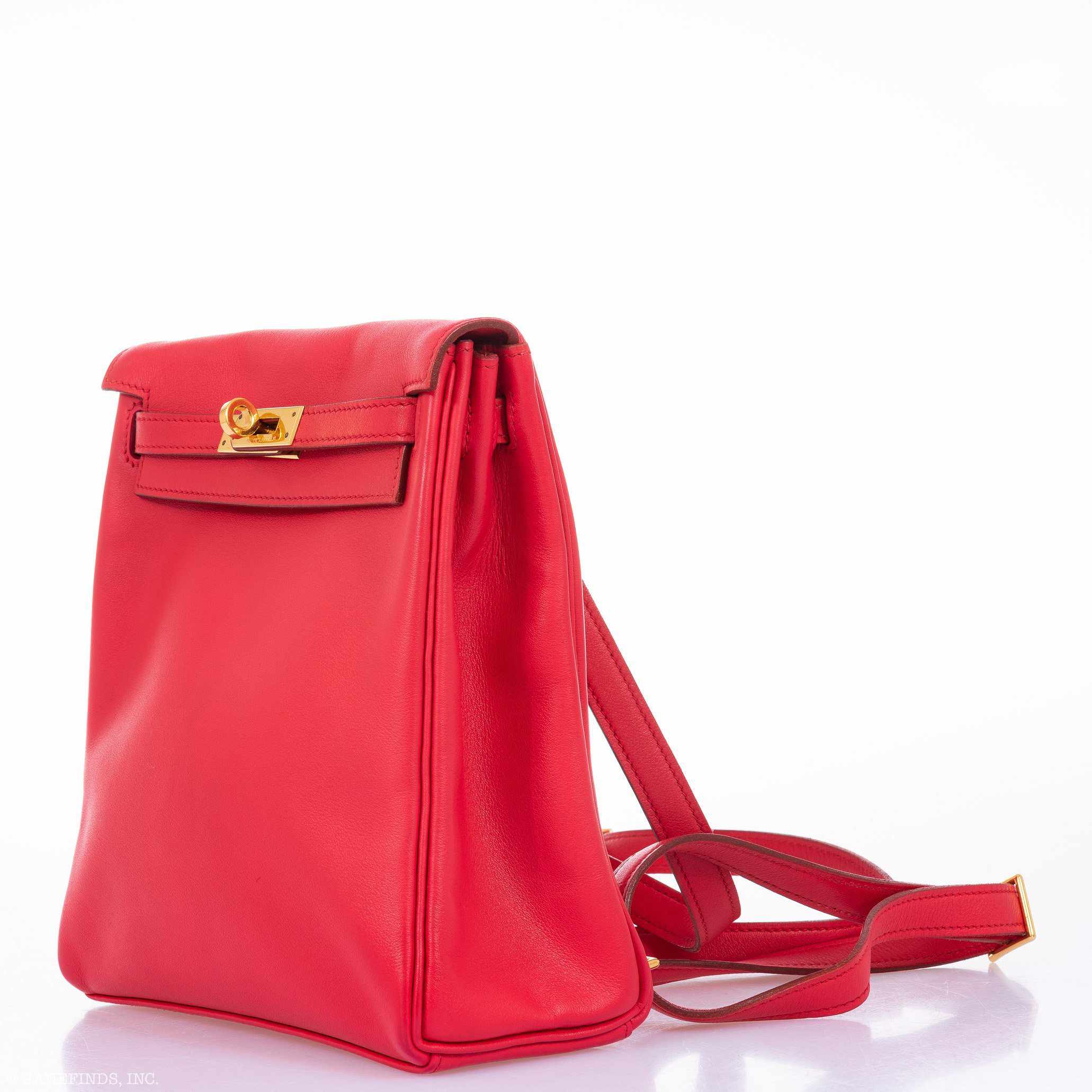 Hermès Kelly 20 Ado Backpack Rouge Vif Gulliver Gold Hardware