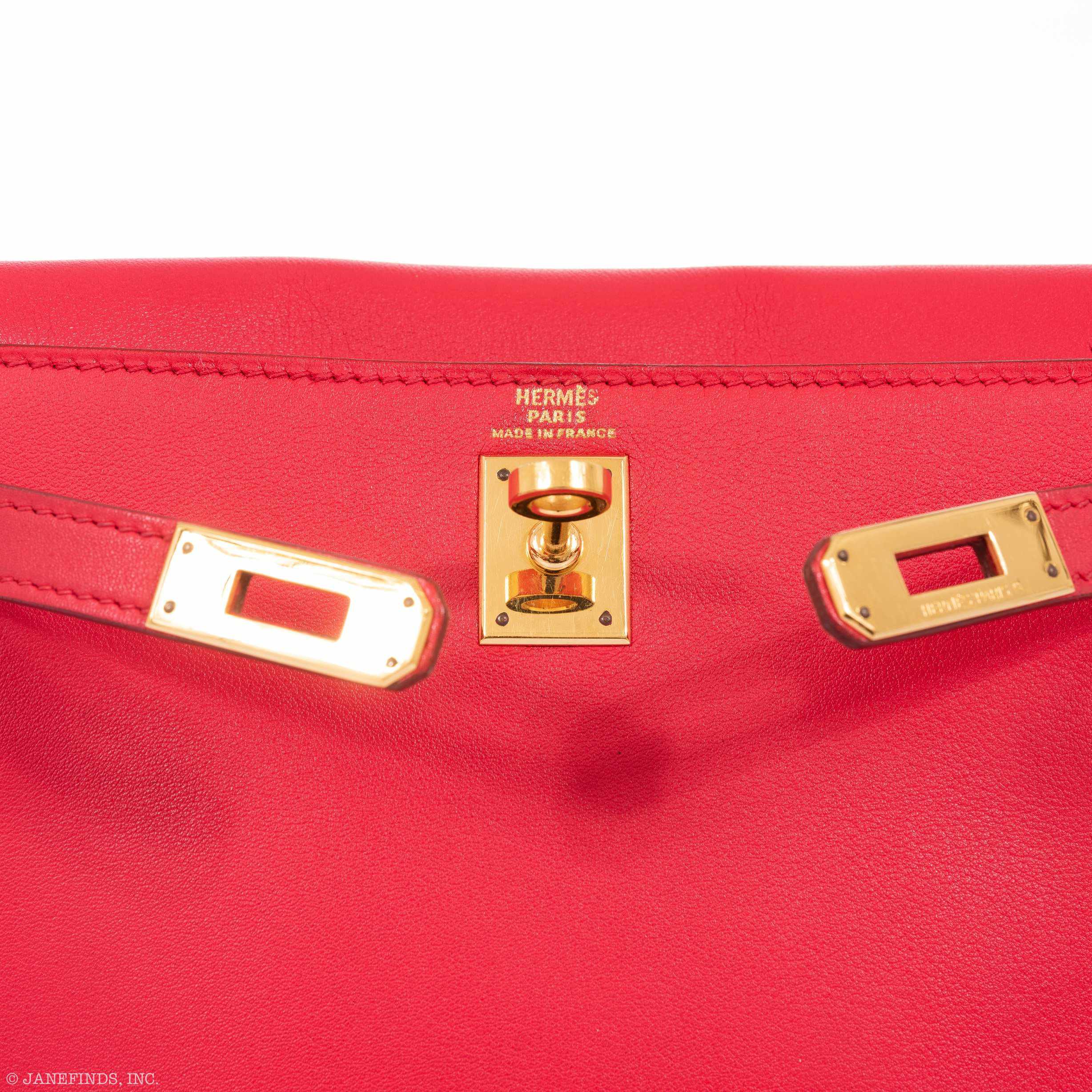Hermès Kelly 20 Ado Backpack Rouge Vif Gulliver Gold Hardware