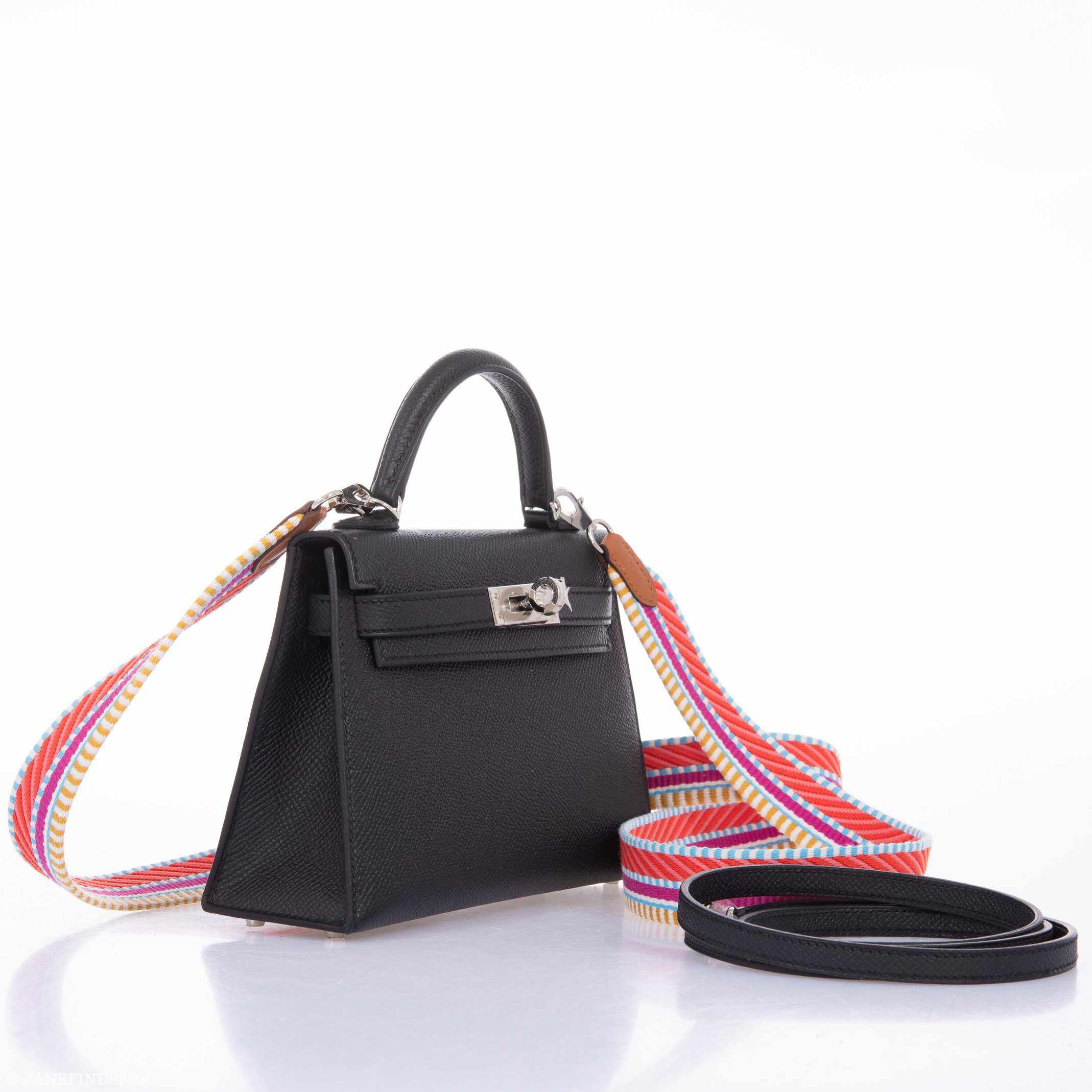 Hermès Kelly 20 Black Epsom Palladium Hardware