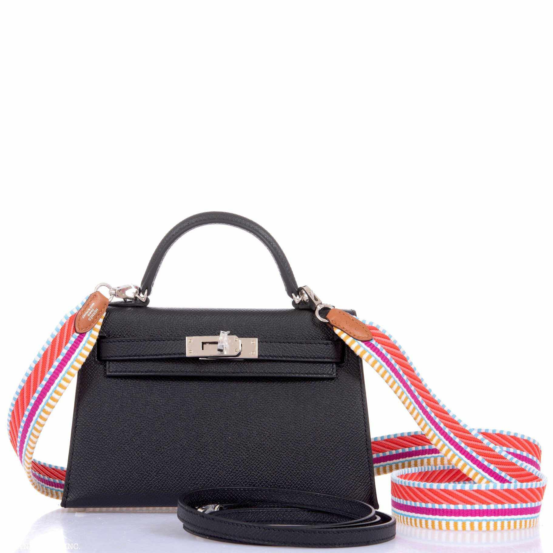Hermès Kelly 20 Black Epsom Palladium Hardware