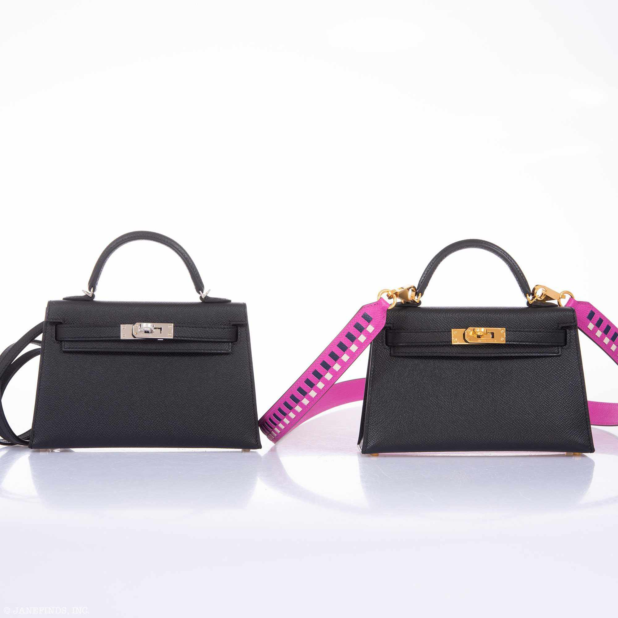 Hermès Kelly 20 Black Epsom Palladium Hardware