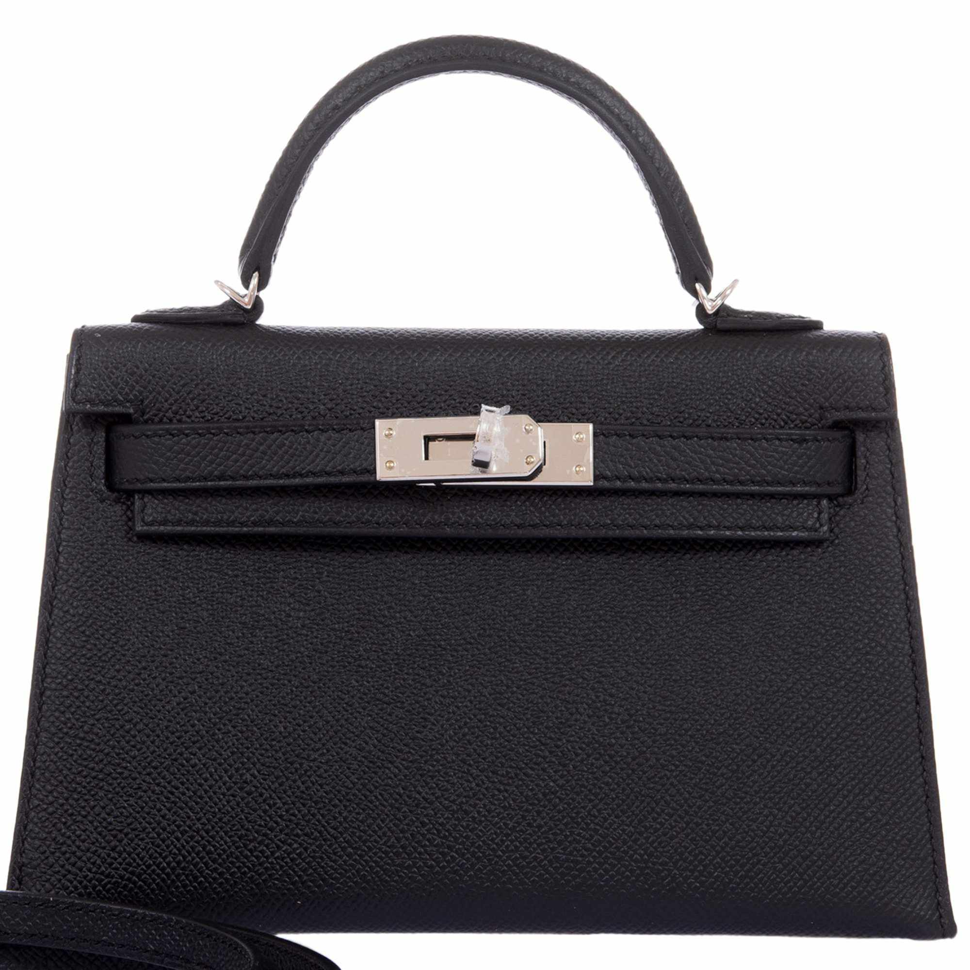 Hermes Kelly Wallet Epsom Leather Palladium Hardware In Black