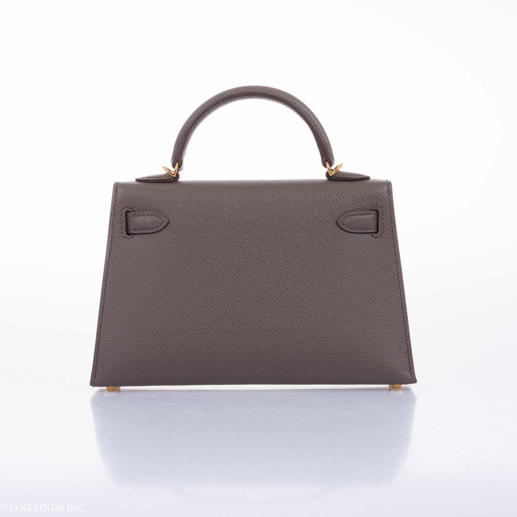 Hermès Kelly 20 Etain Epsom Gold Hardware