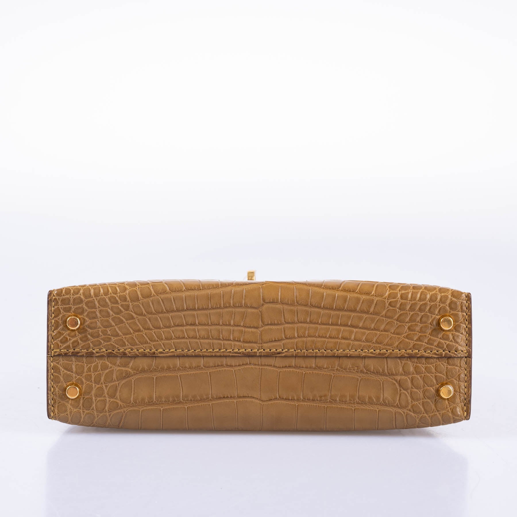 Hermès Kelly 20 HSS Mini II Sellier Gris Perle Matte Alligator Jaune Ambre Interior Permabrass Hardware