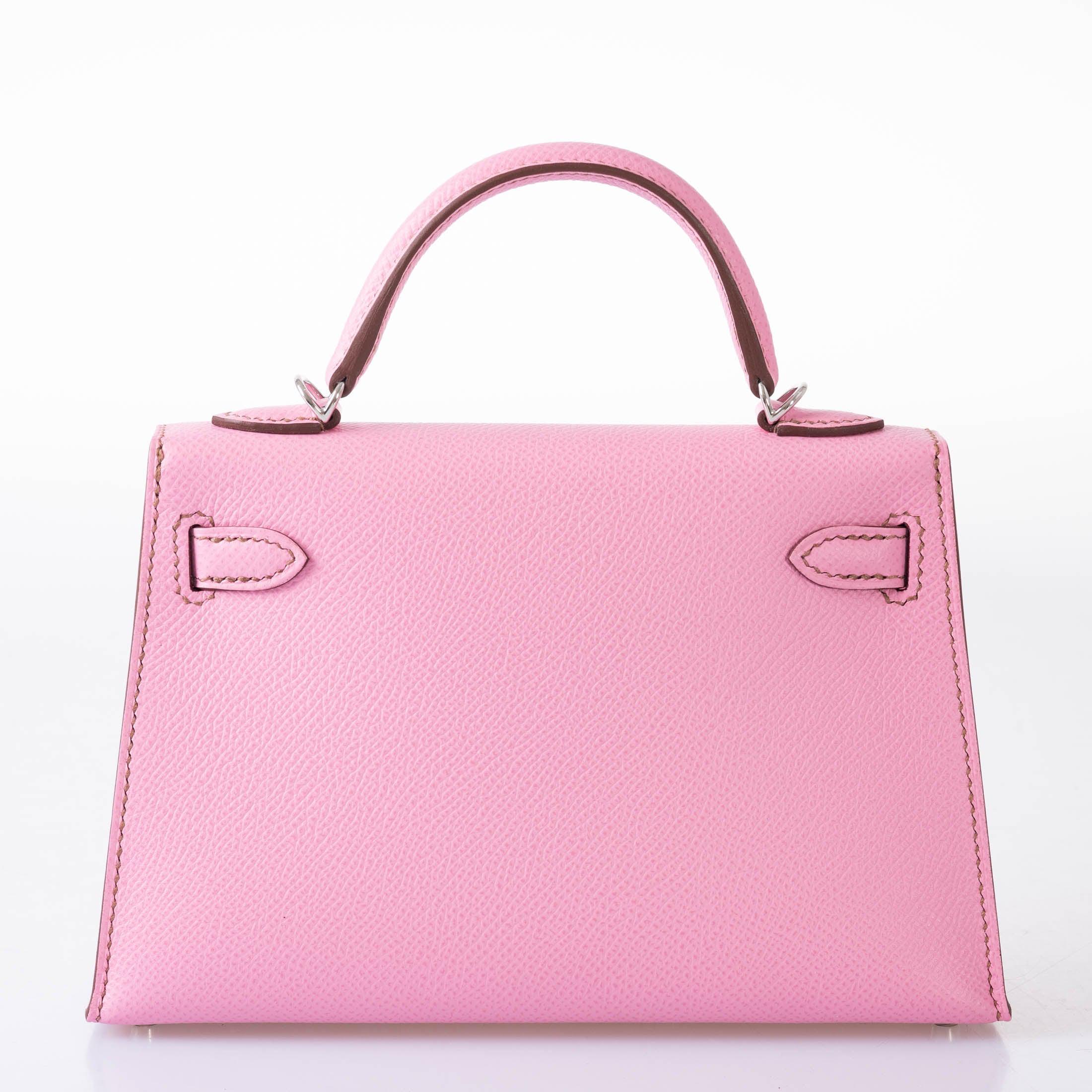 Hermès Kelly 20 Mini II Sellier 5P Bubblegum Pink Epsom Palladium Hardware