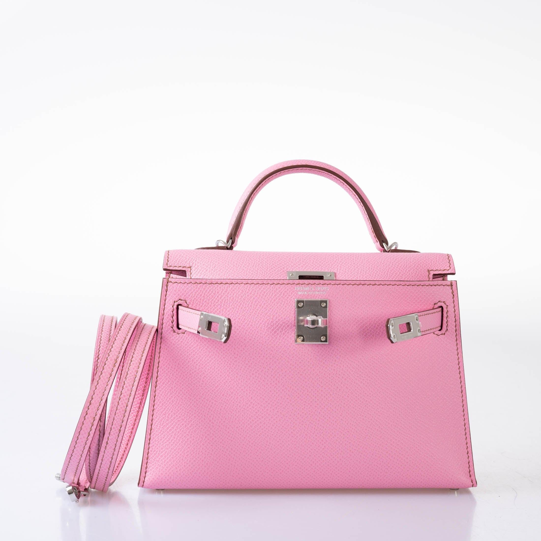 Hermès Kelly 20 Mini II Sellier 5P Bubblegum Pink Epsom Palladium Hardware