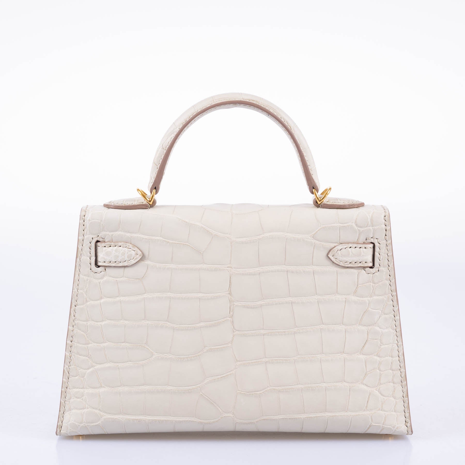 Hermès Kelly 20 Mini II Sellier Beton Matte Alligator with Gold Hardware