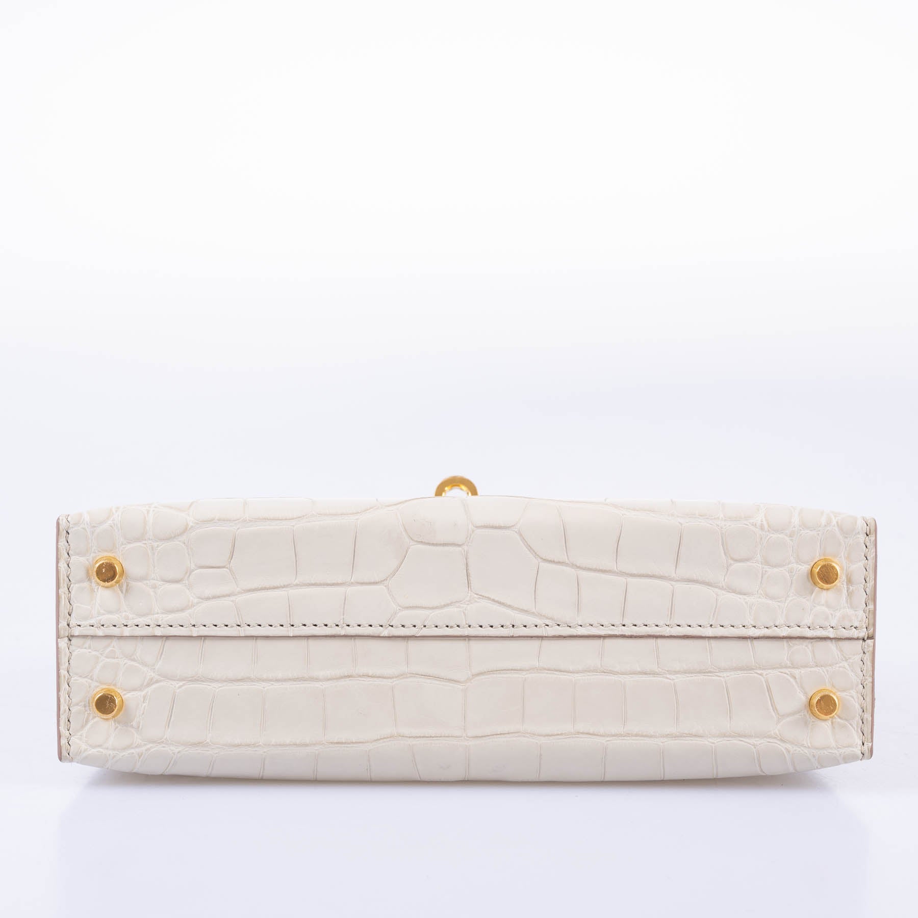 Hermès Kelly 20 Mini II Sellier Beton Matte Alligator with Gold Hardware