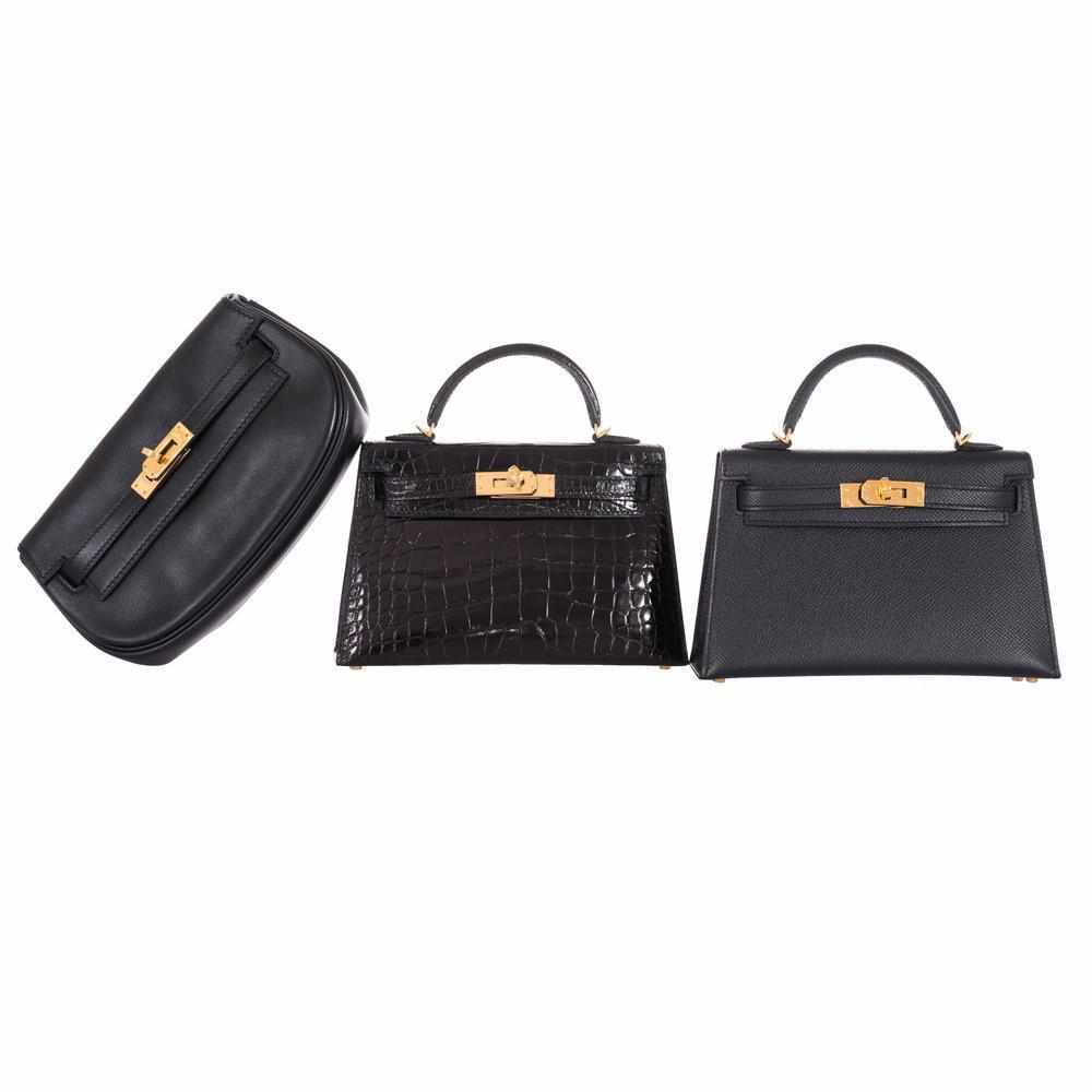 Hermès Kelly 20 Mini II Sellier Black Alligator Gold Hardware