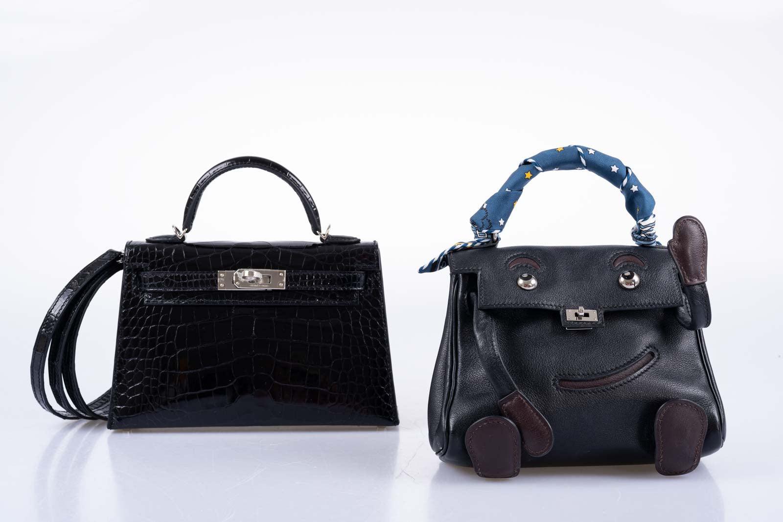 Hermès Kelly 20 Mini II Sellier Black Shiny Alligator with Palladium Hardware