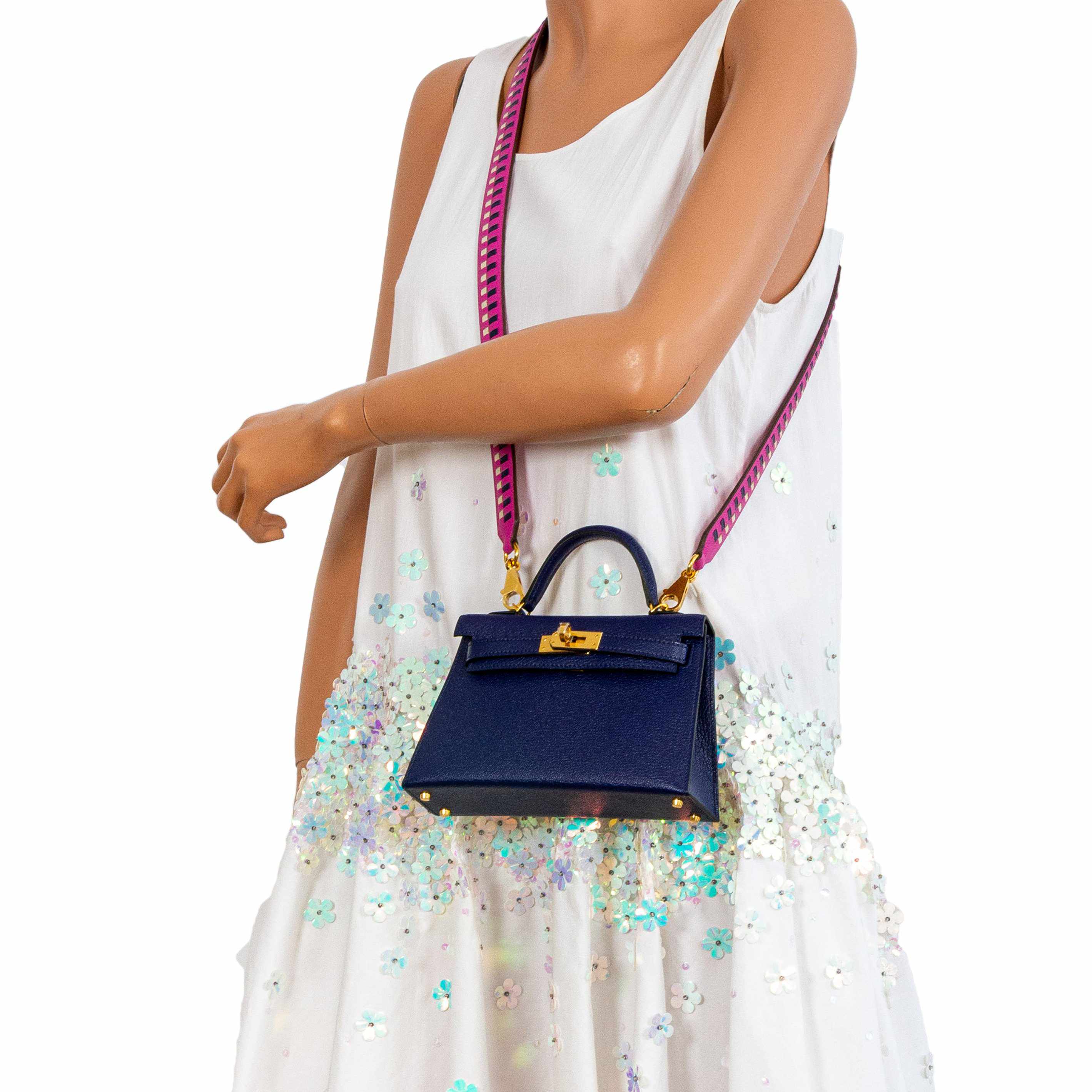 Hermès Kelly 20 Mini II Sellier Blue Encre Chèvre Gold Hardware