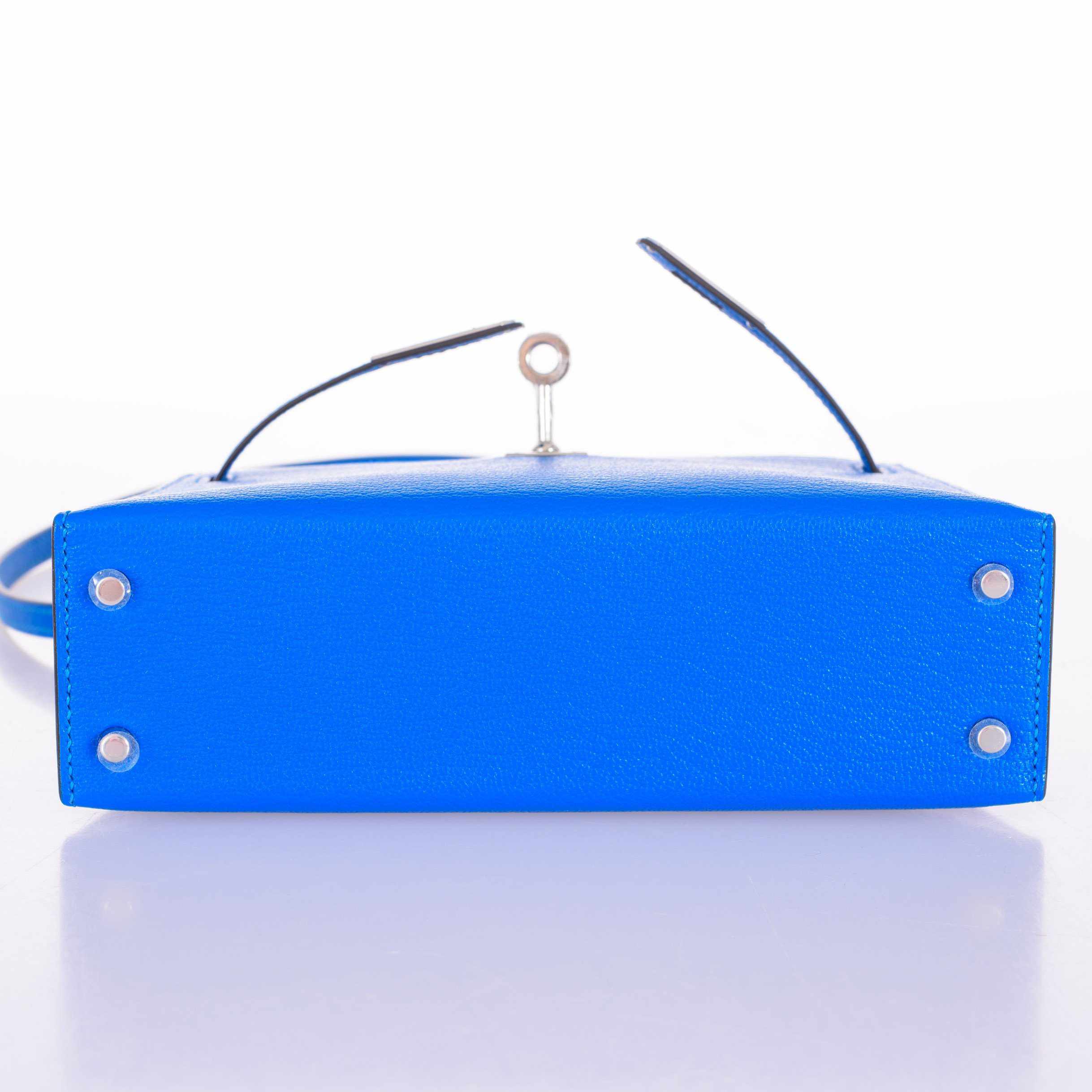 Hermès Kelly 20 Mini II Sellier Blue Hydra Chevre Palladium Hardware