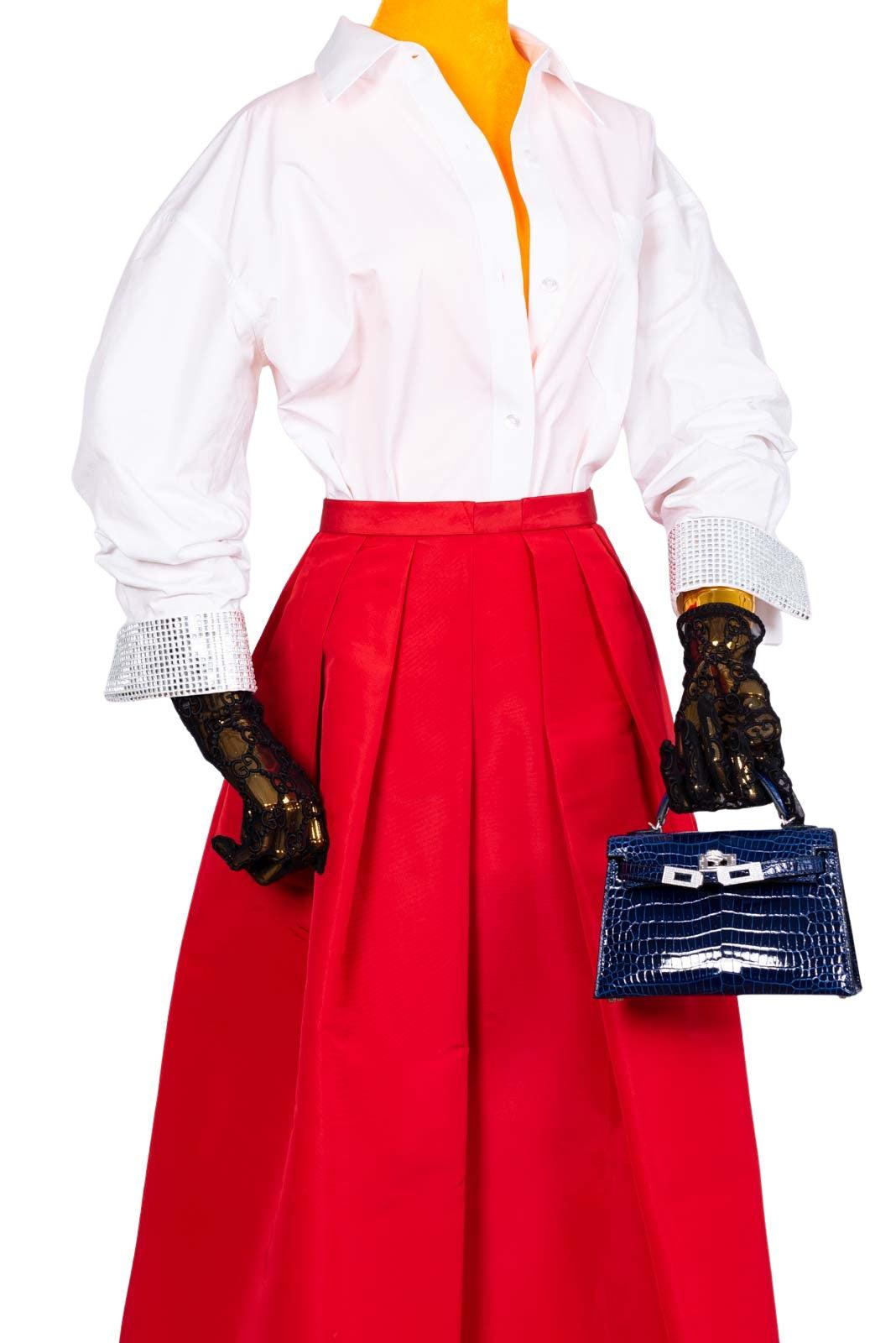 Hermès Kelly 20 Mini II Sellier Blue Sapphire Porosus Crocodile White Gold Hardware with Diamonds