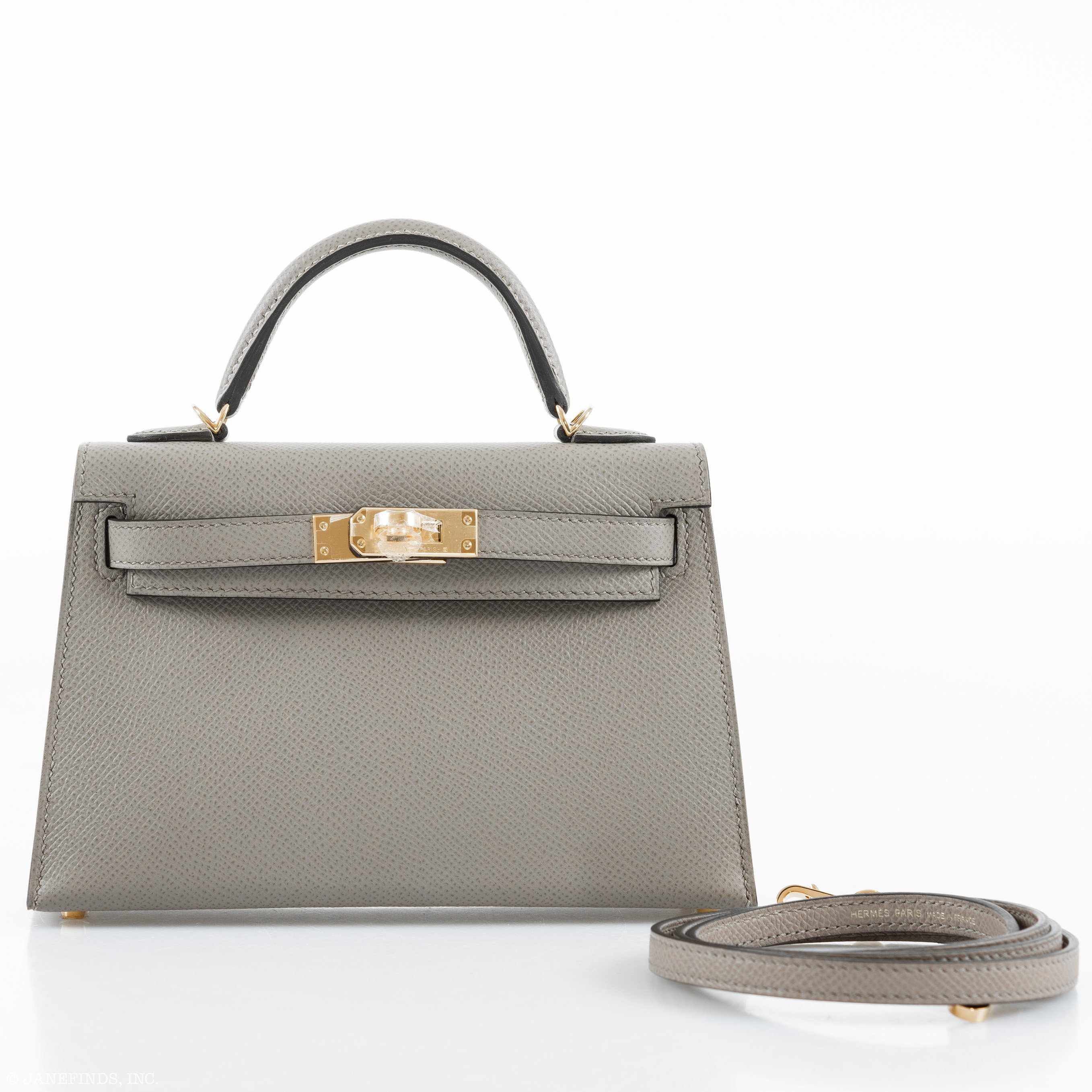 Hermès Kelly 20 Mini II Sellier Gris Asphalte Epsom Gold Hardware