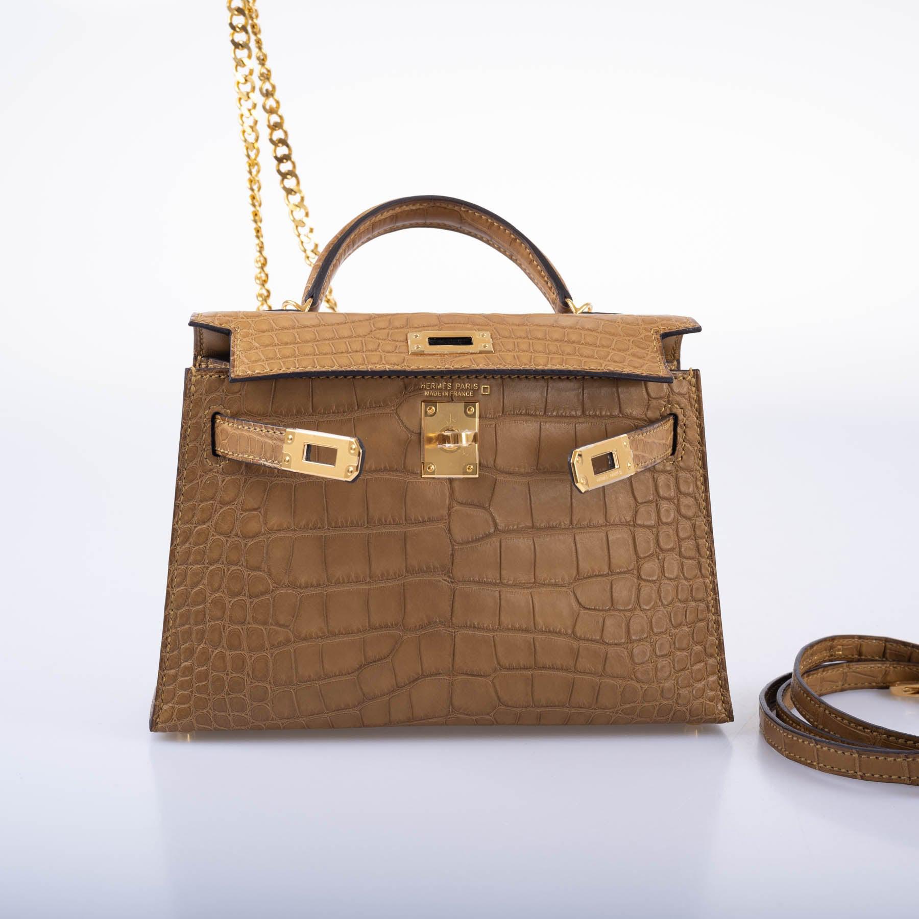 Hermès Kelly 20 Mini II Sellier Kraft Alligator Gold Hardware
