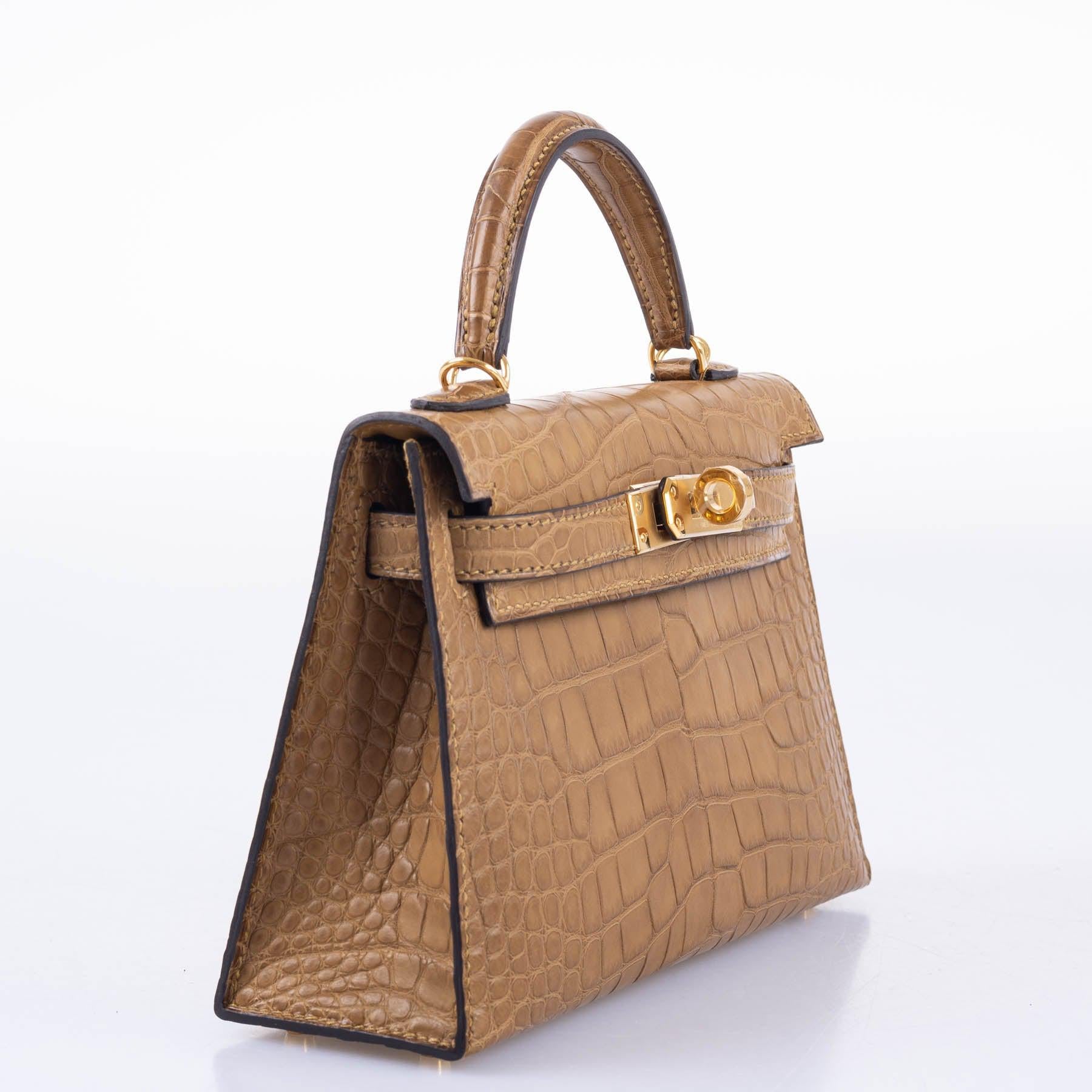 Hermès Kelly 20 Mini II Sellier Kraft Alligator Gold Hardware