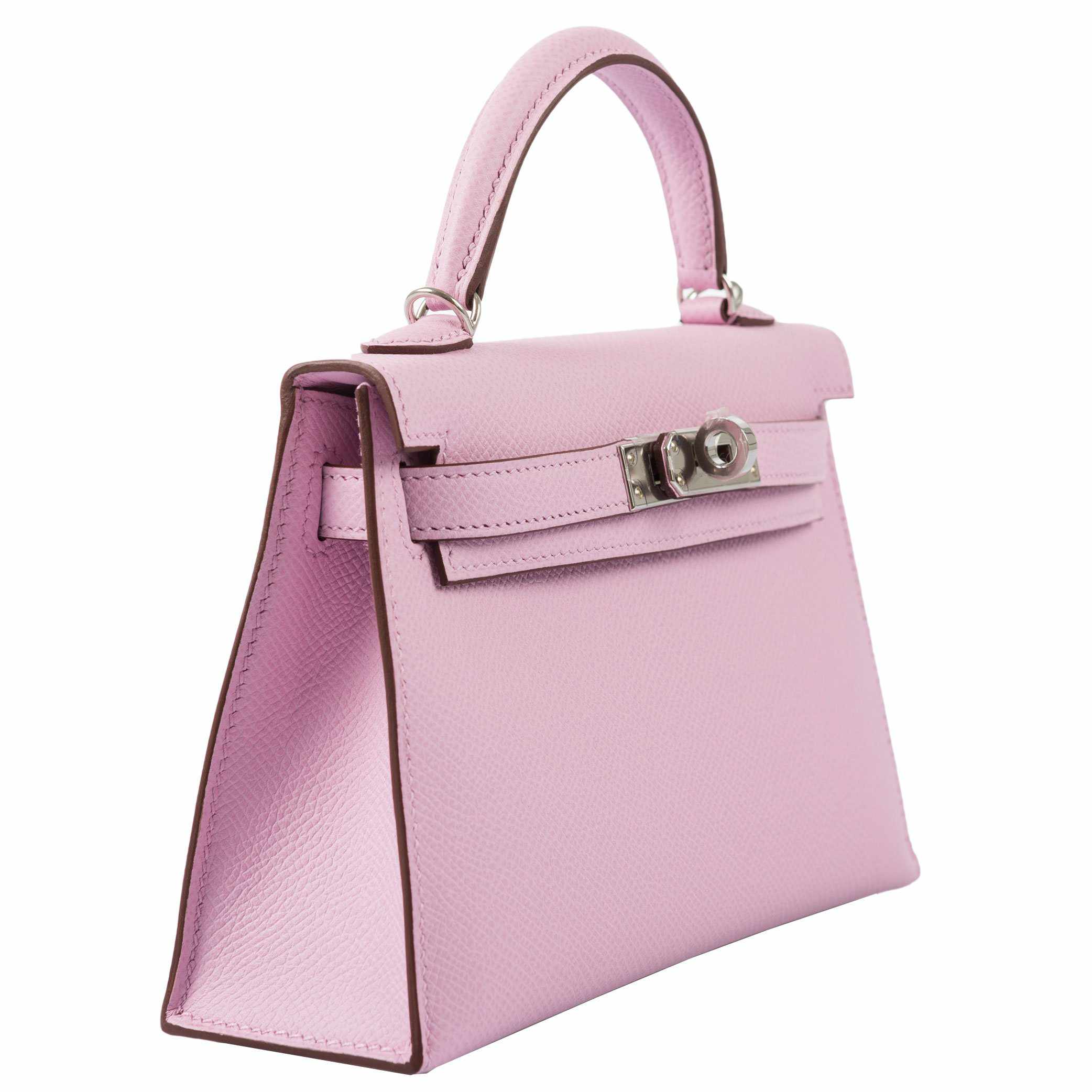 Hermès Kelly 20 Mini II Sellier Mauve Sylvestre Epsom Palladium Hardware