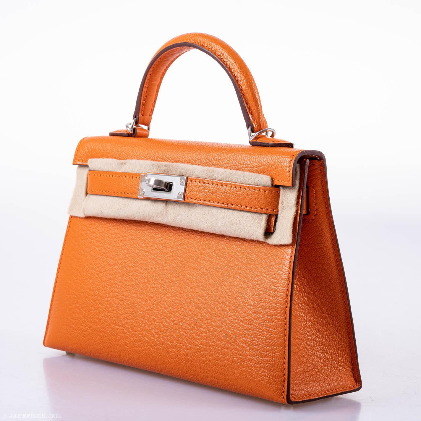Hermès Kelly 20 Mini II Sellier Orange Verso Gold Chevre Palladium Hardware - 2020, Y