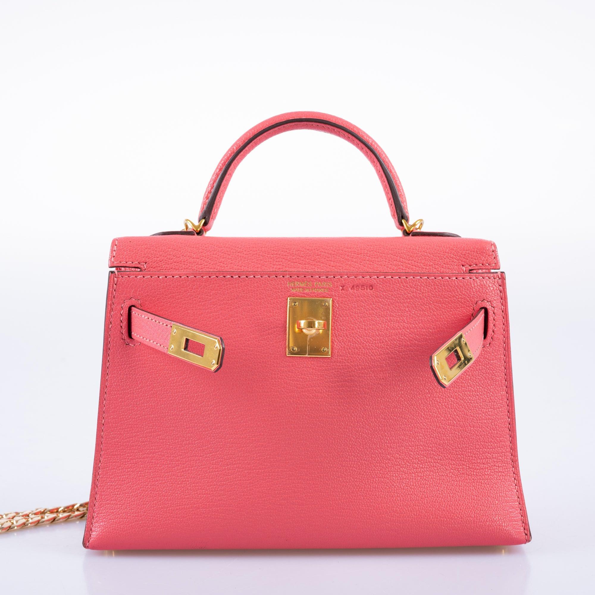 Hermès Kelly 20 Mini II Sellier Rose Lipstick Chevre Gold Hardware