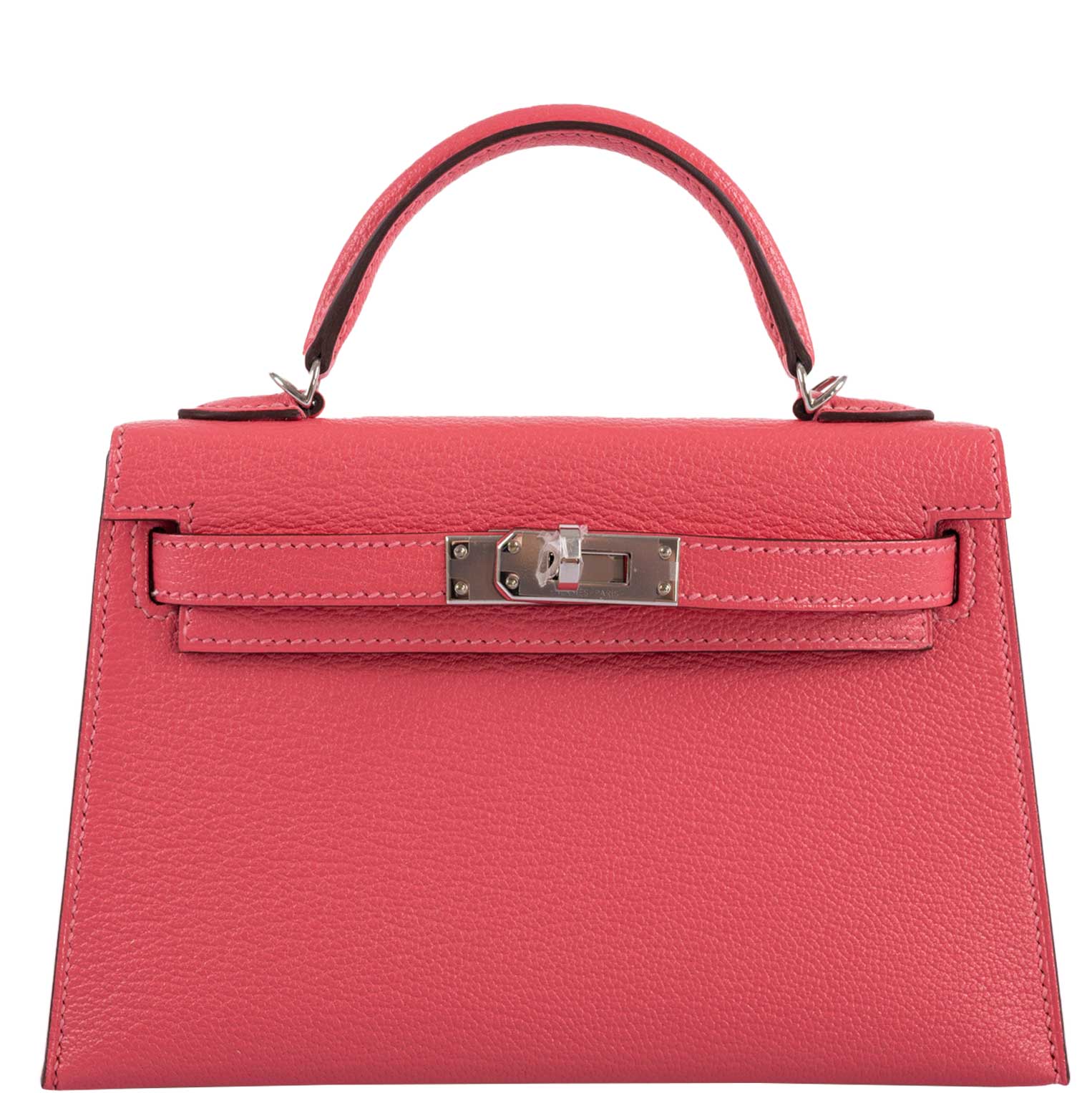 Hermès Kelly 20 Mini II Sellier Rose Lipstick Chevre leather Palladium Hardware - 2019, D