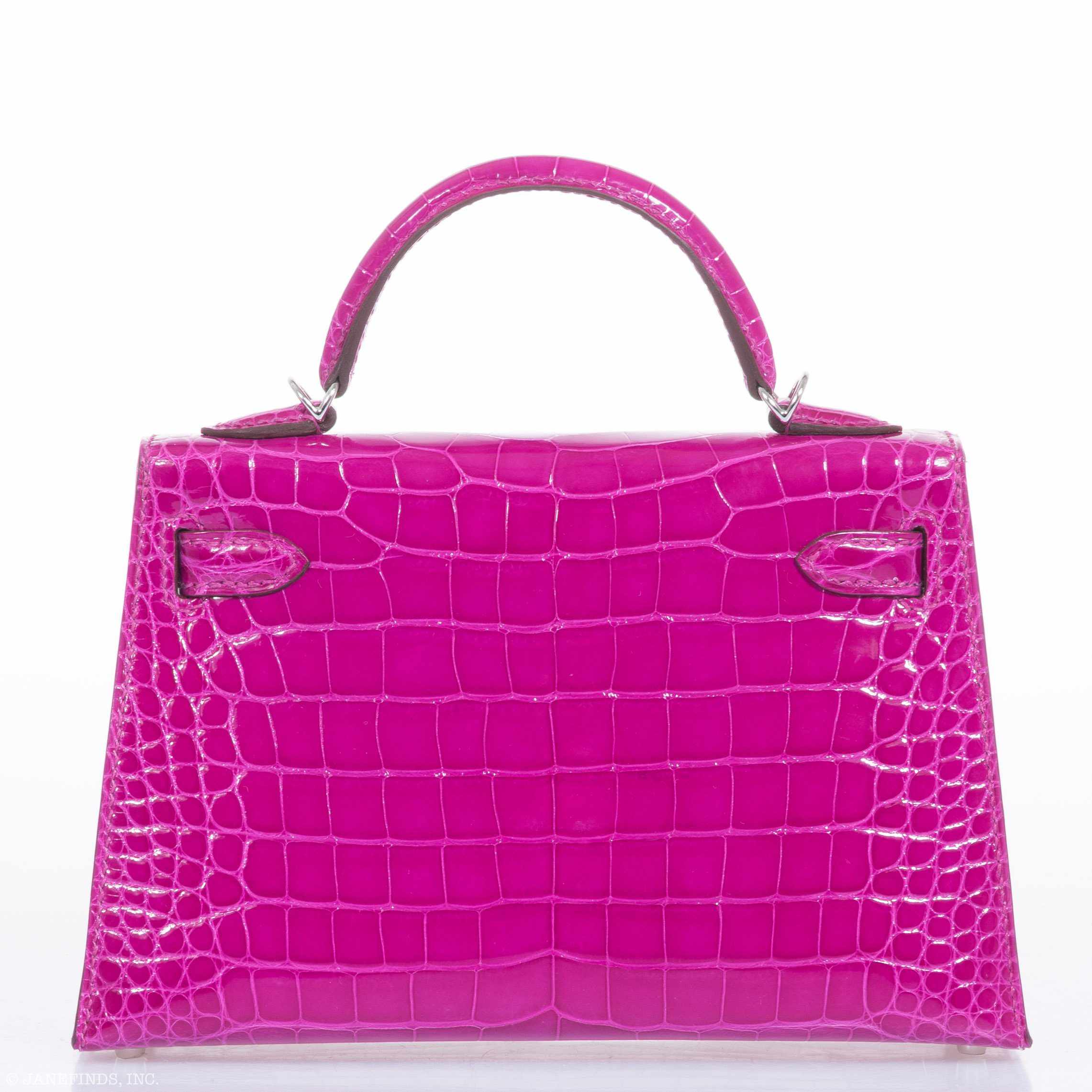 Hermès Kelly 20 Mini II Sellier Rose Scheherazade Alligator Palladium Hardware - 2019