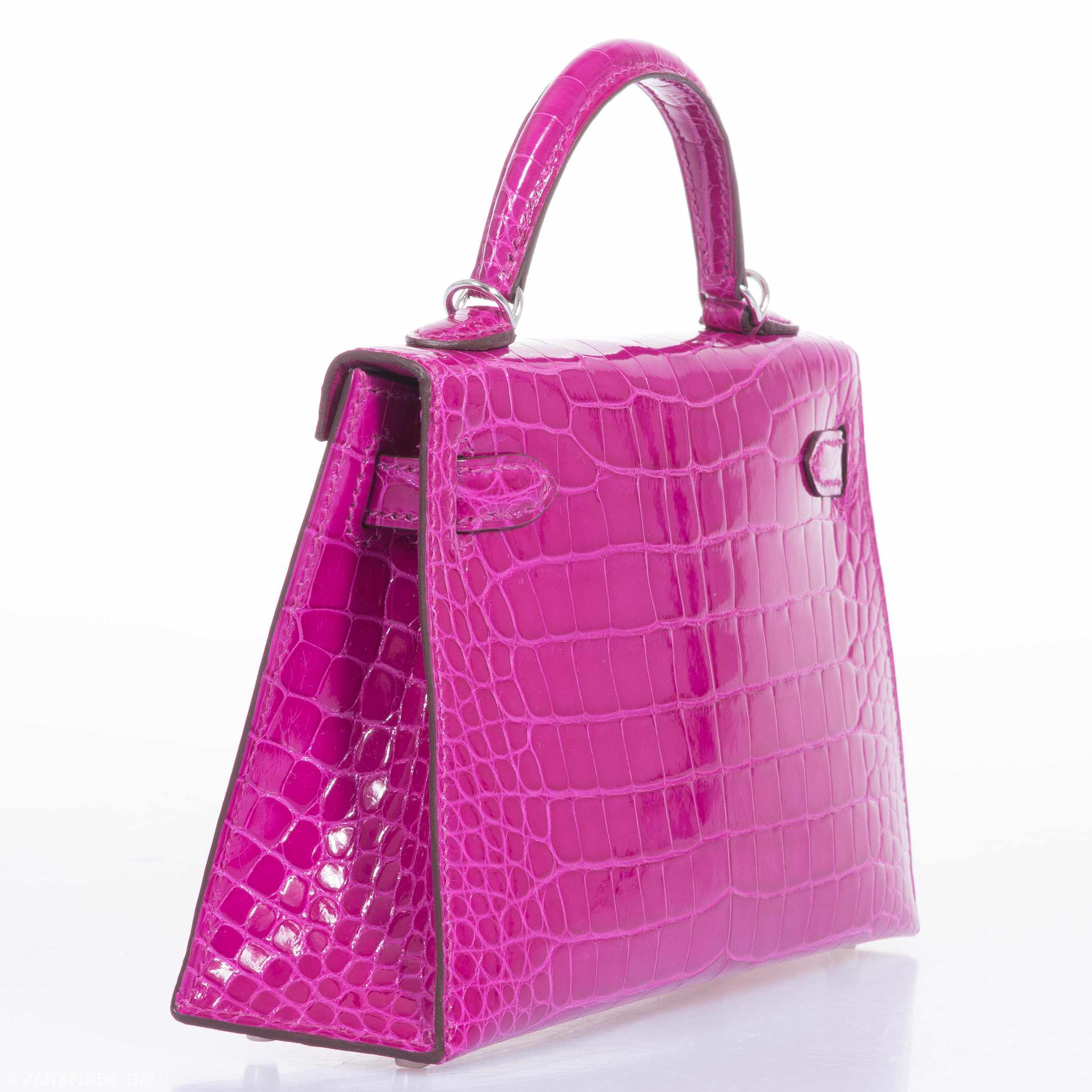 Hermès Kelly 20 Mini II Sellier Rose Scheherazade Alligator Palladium Hardware - 2019