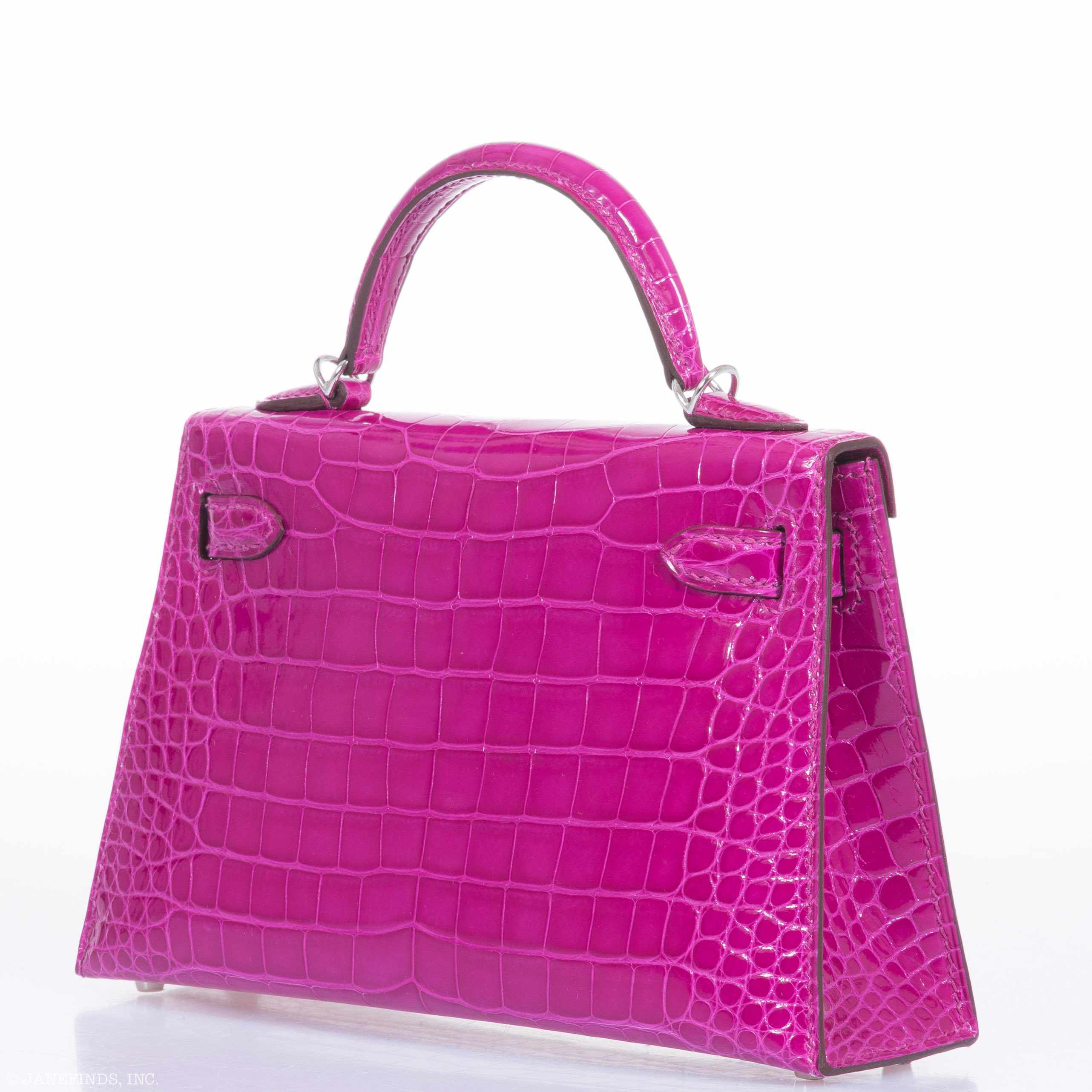 Hermès Kelly 20 Mini II Sellier Rose Scheherazade Alligator Palladium Hardware - 2019