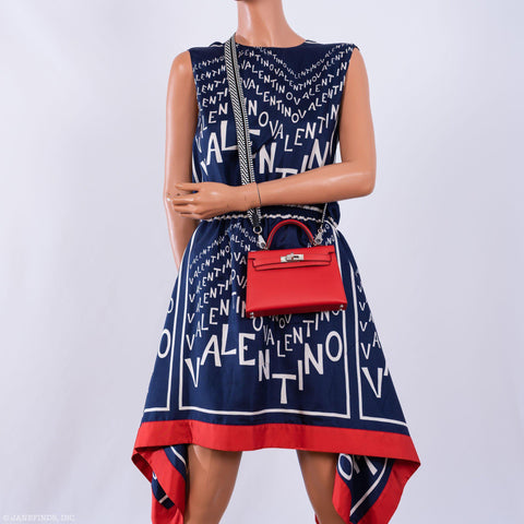 Hermès Kelly 20 Mini II Sellier Rouge Tomate Epsom Palladium Hardware - 2020, Y