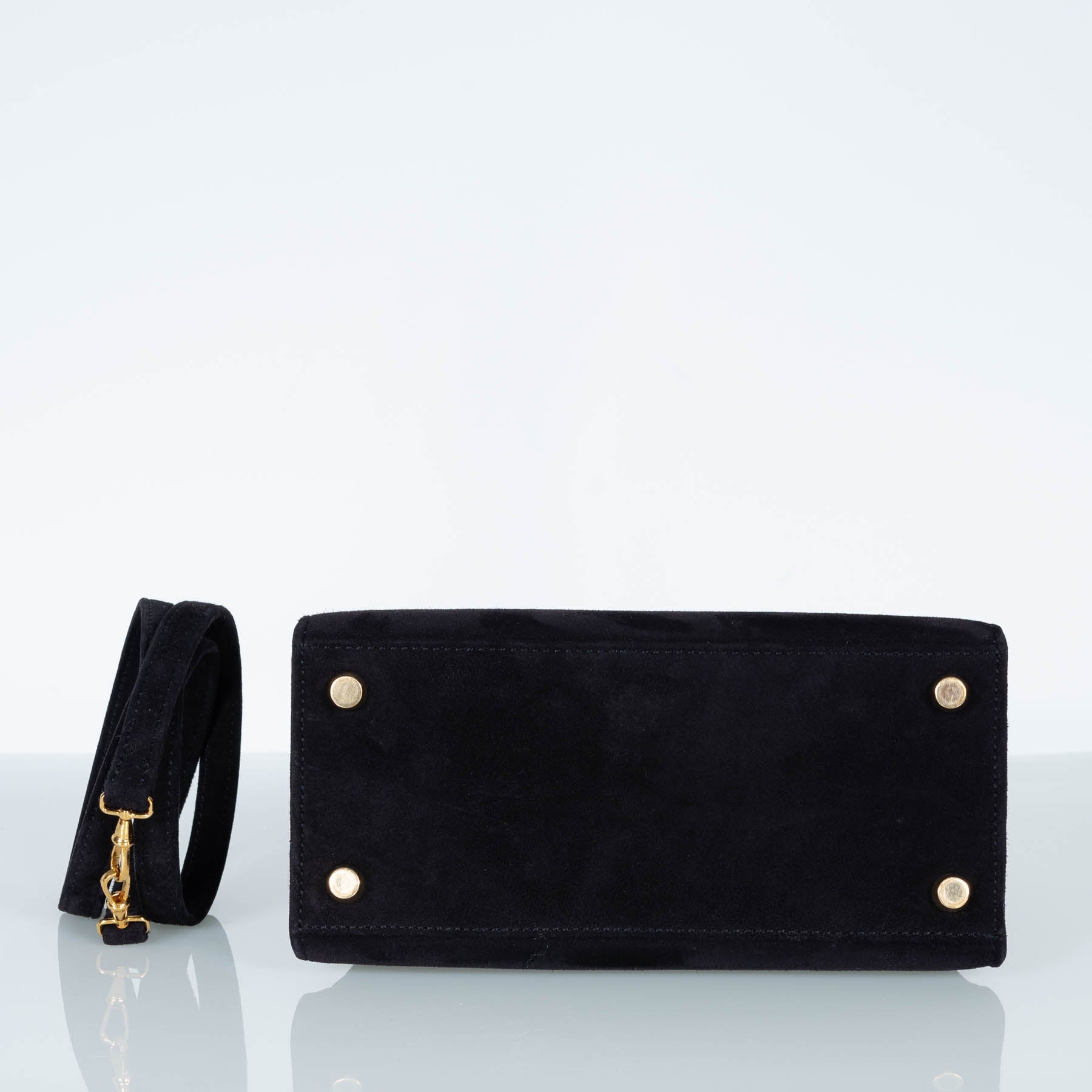 Hermès Kelly 20 Mini Sellier Black Noir Veau Doblis Suede Gold Hardware