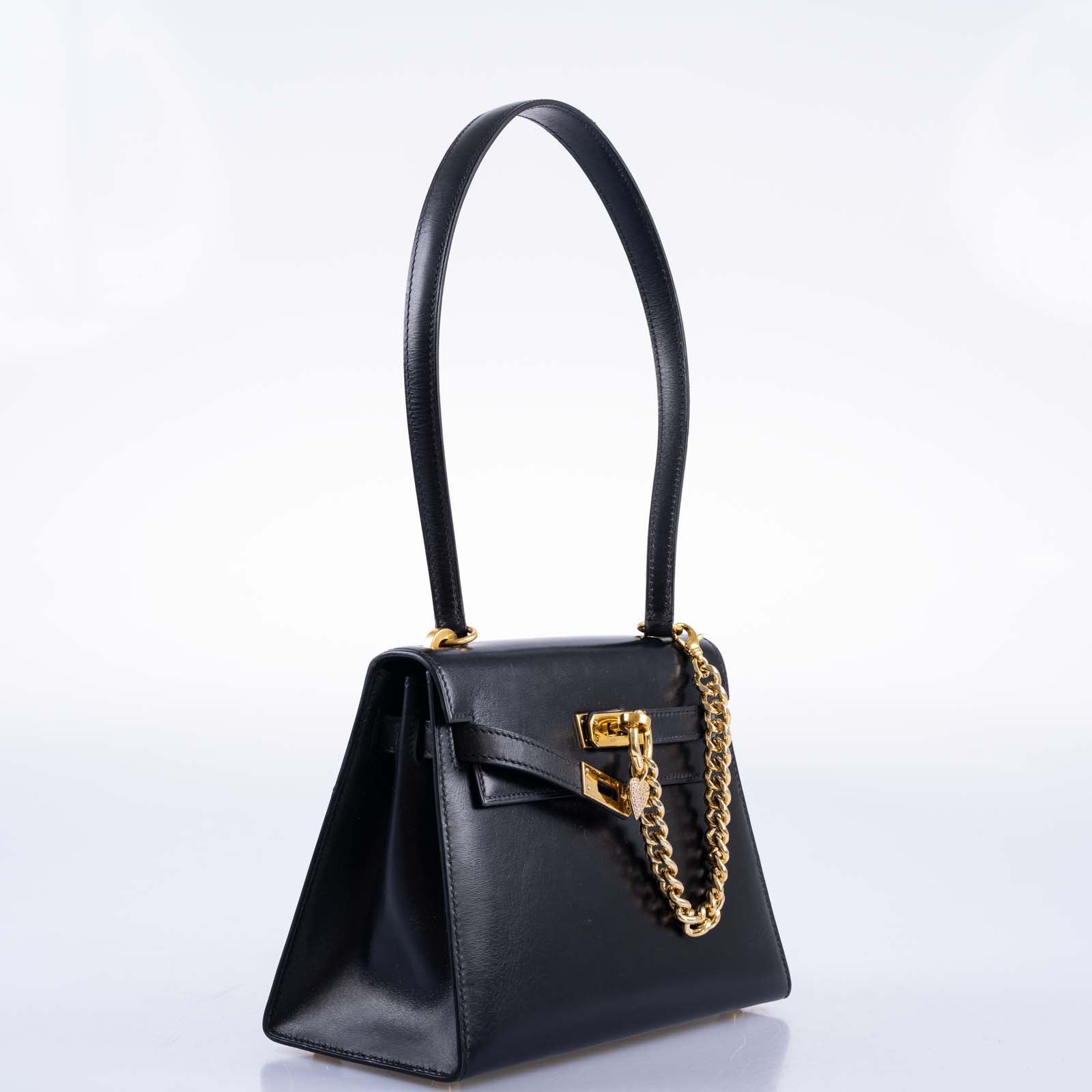 Hermès Kelly 20 Mini Sellier Vintage Black Box Leather with Gold Hardware