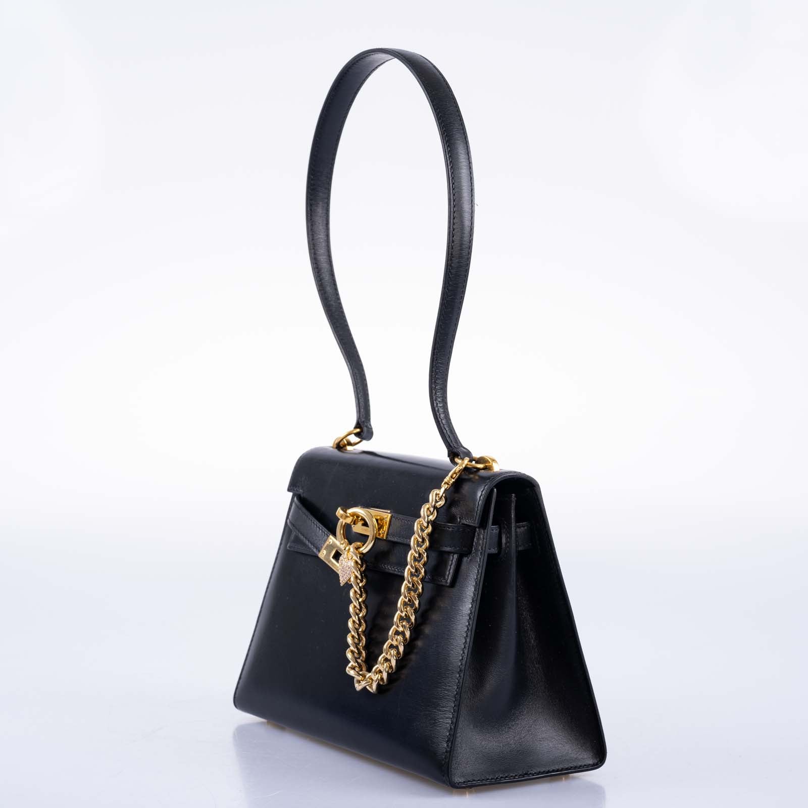 Hermès Kelly 20 Mini Sellier Vintage Black Box Leather with Gold Hardware