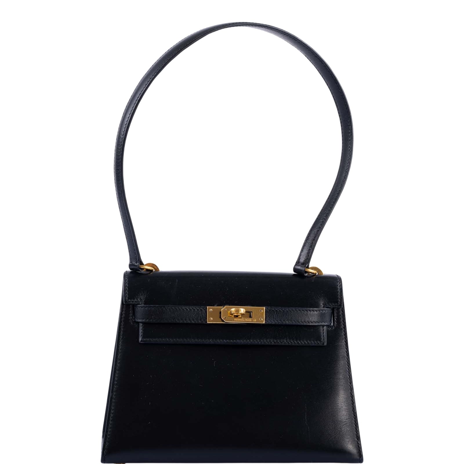 Hermès Kelly 20 Mini Sellier Vintage Black Box Leather with Gold Hardware