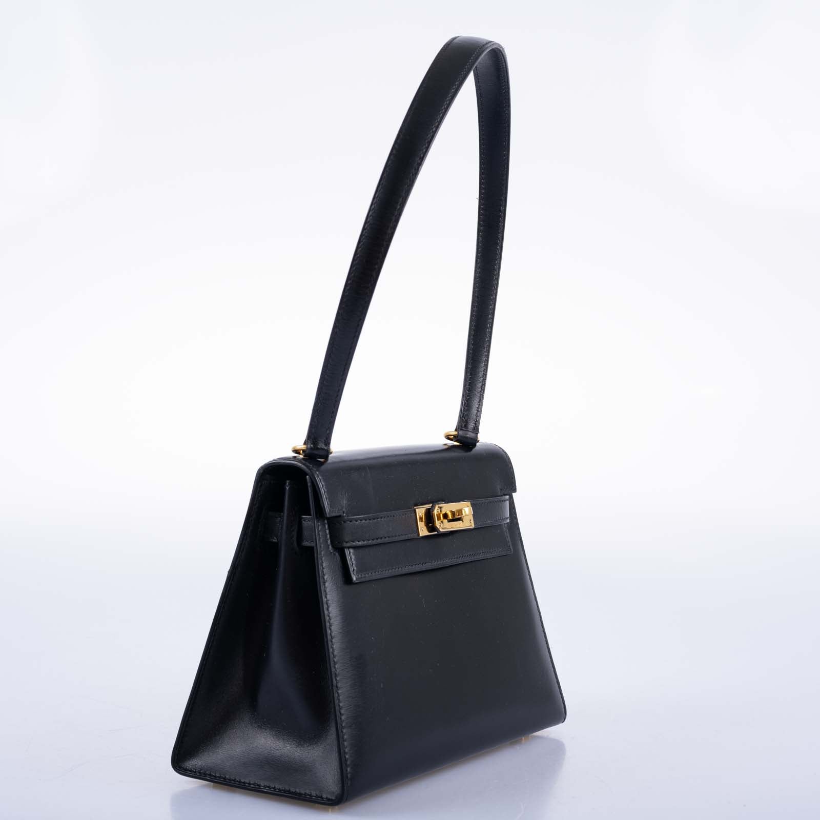 Hermès Kelly 20 Mini Sellier Vintage Black Box Leather with Gold Hardware