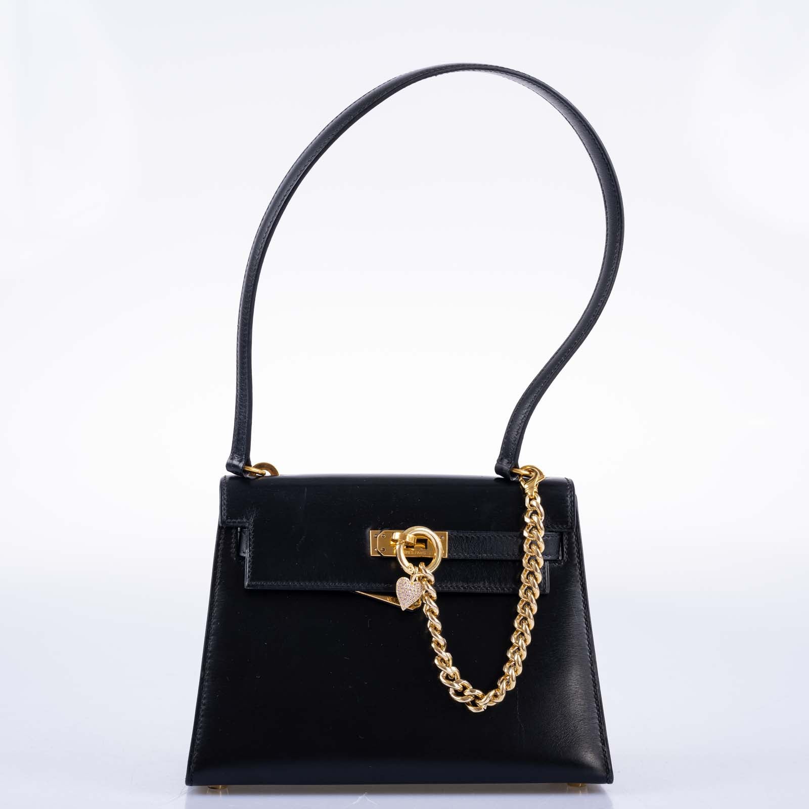 Hermès Kelly 20 Mini Sellier Vintage Black Box Leather with Gold Hardware