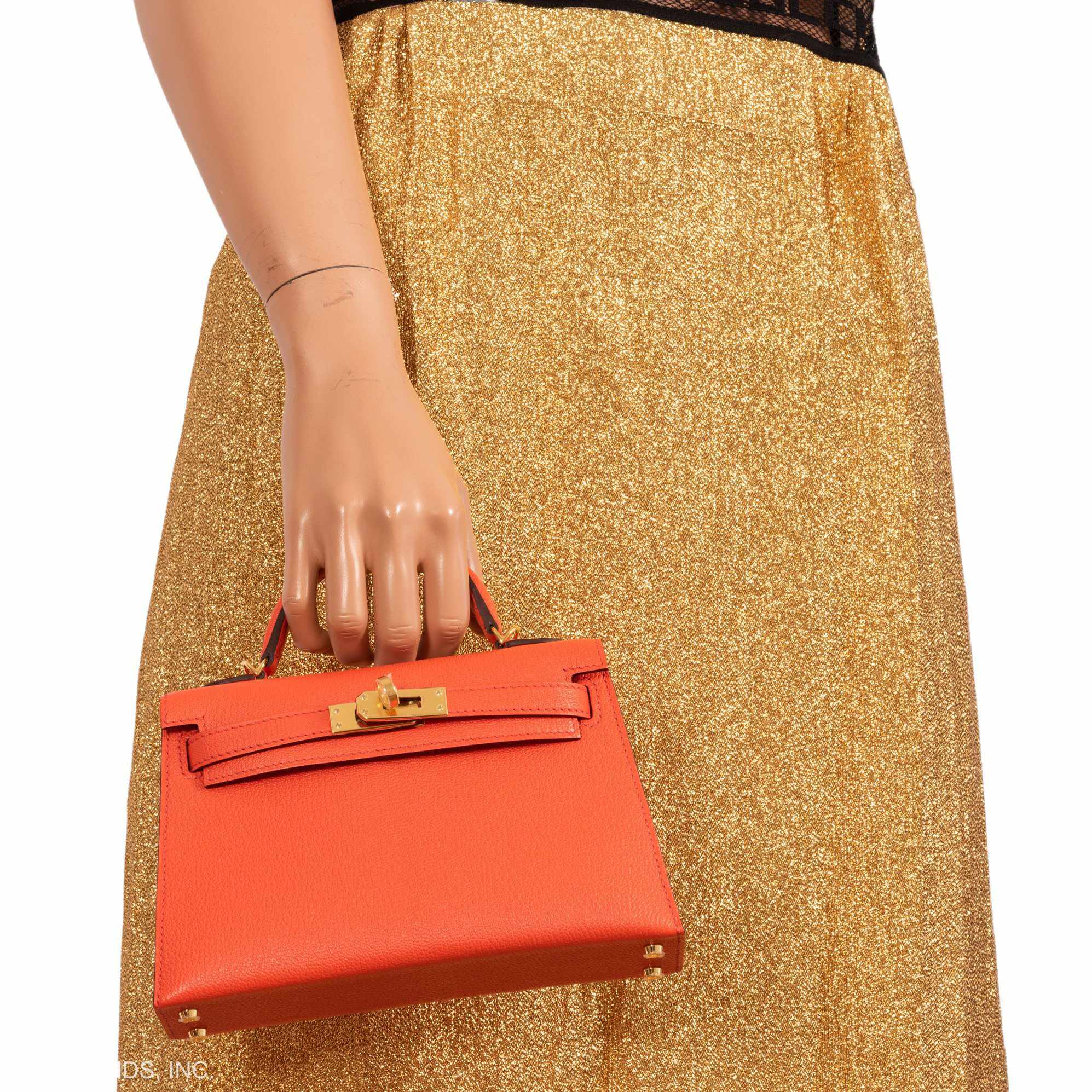 Hermès Kelly 20 Poppy Orange Chevre Gold Hardware