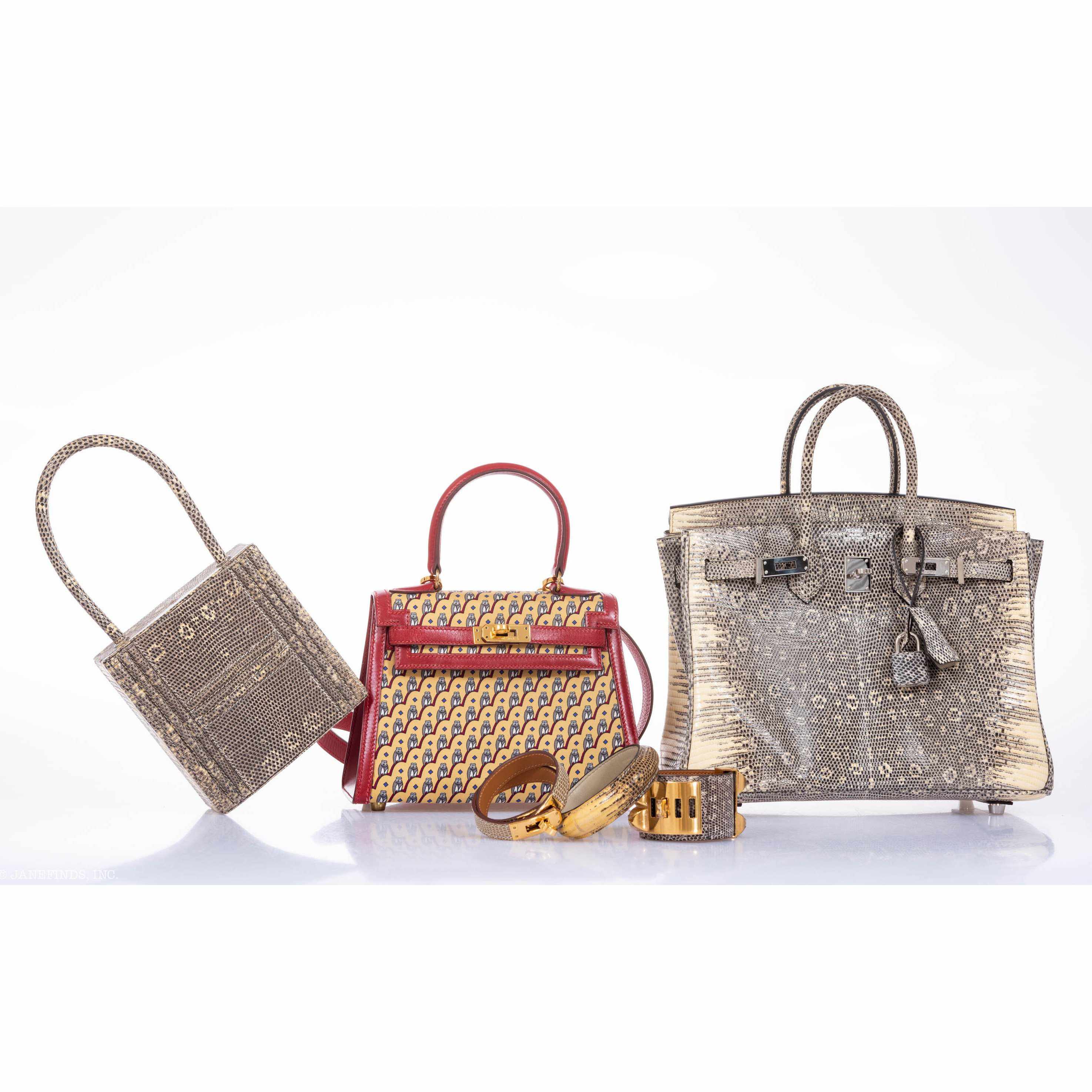 Hermès Kelly 20 Sellier Owl Print Silk Jaune & Rouge Vif Box Calf Gold Hardware