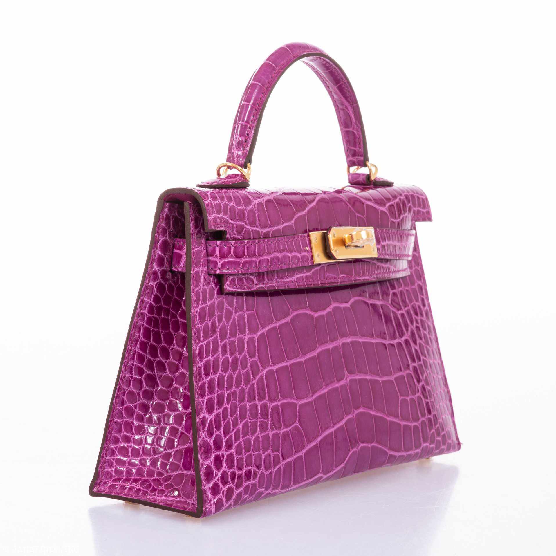 Hermès Kelly 20 Sellier Rose Scheherazade Alligator Gold Hardware