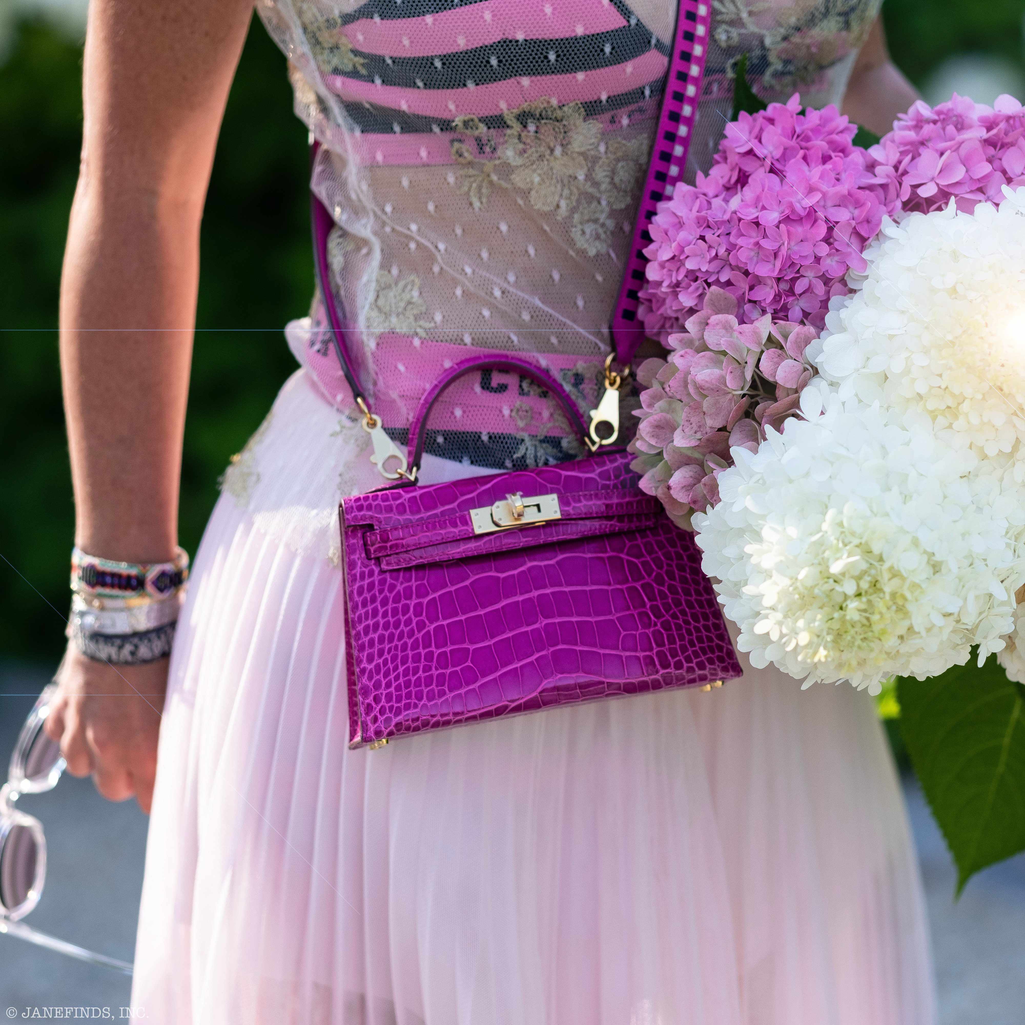 Hermès Kelly 20 Sellier Rose Scheherazade Alligator Gold Hardware