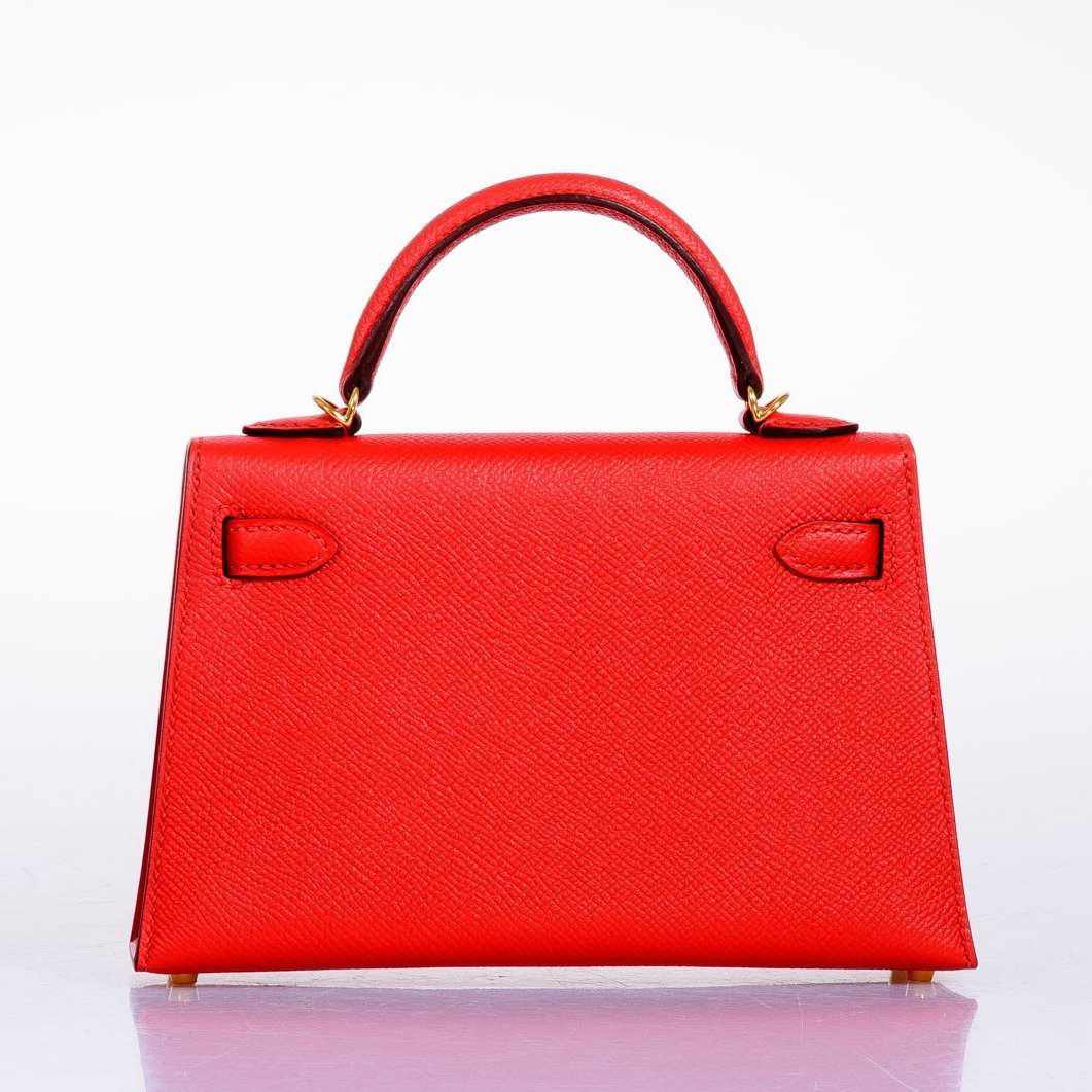 Hermès Kelly 20 Sellier Rouge Tomate Epsom Gold Hardware