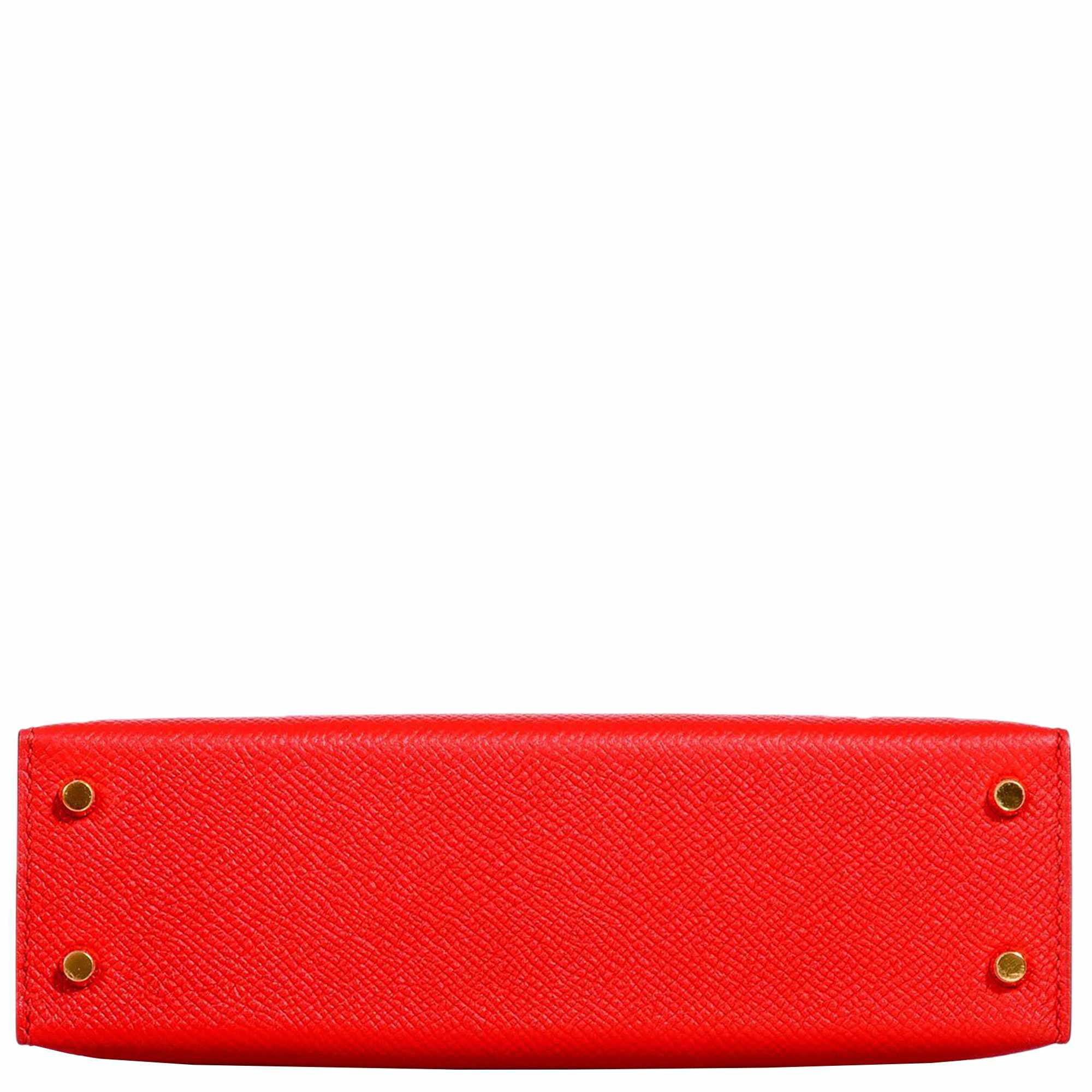 Hermès Kelly 20 Sellier Rouge Tomate Epsom Gold Hardware