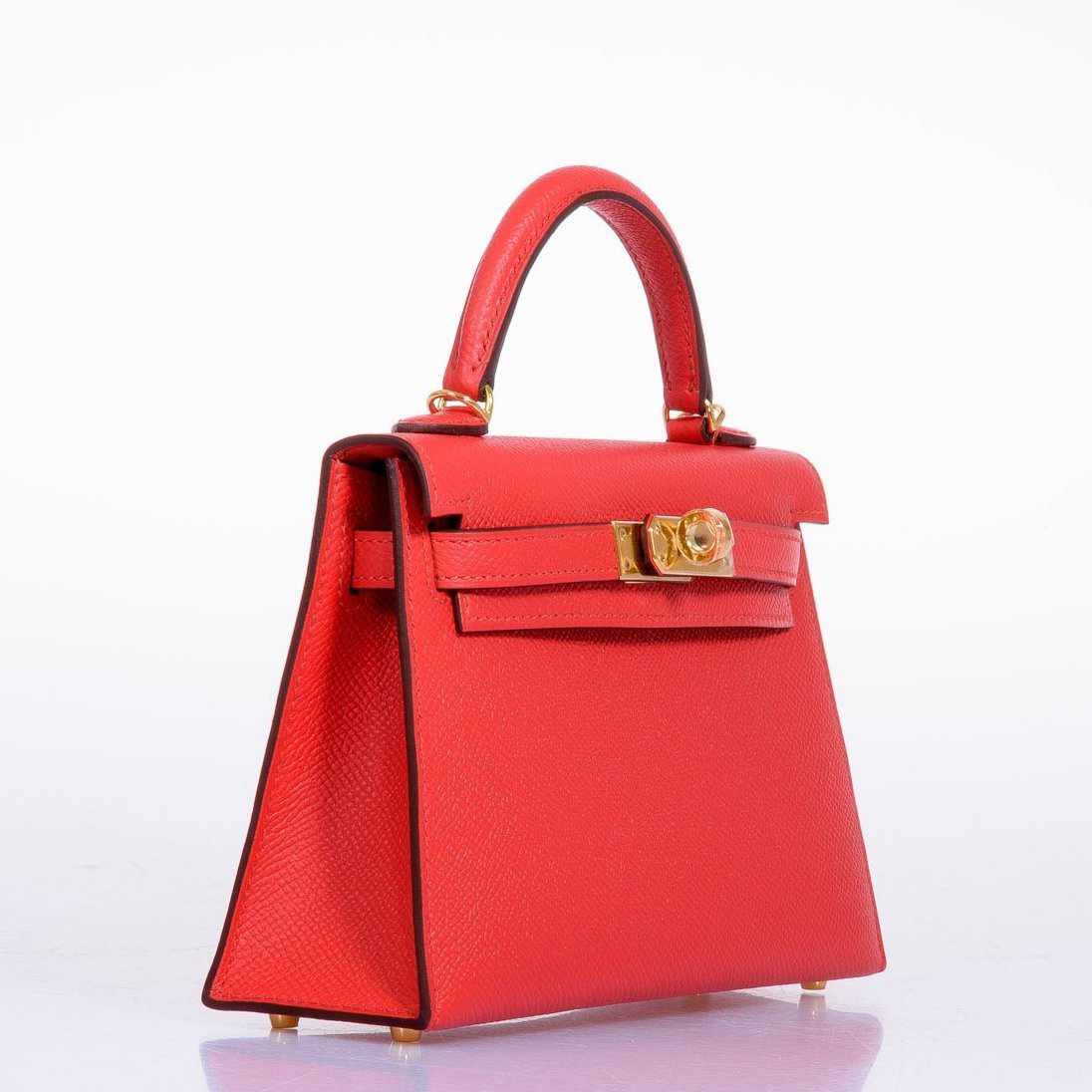 Hermès Kelly 20 Sellier Rouge Tomate Epsom Gold Hardware