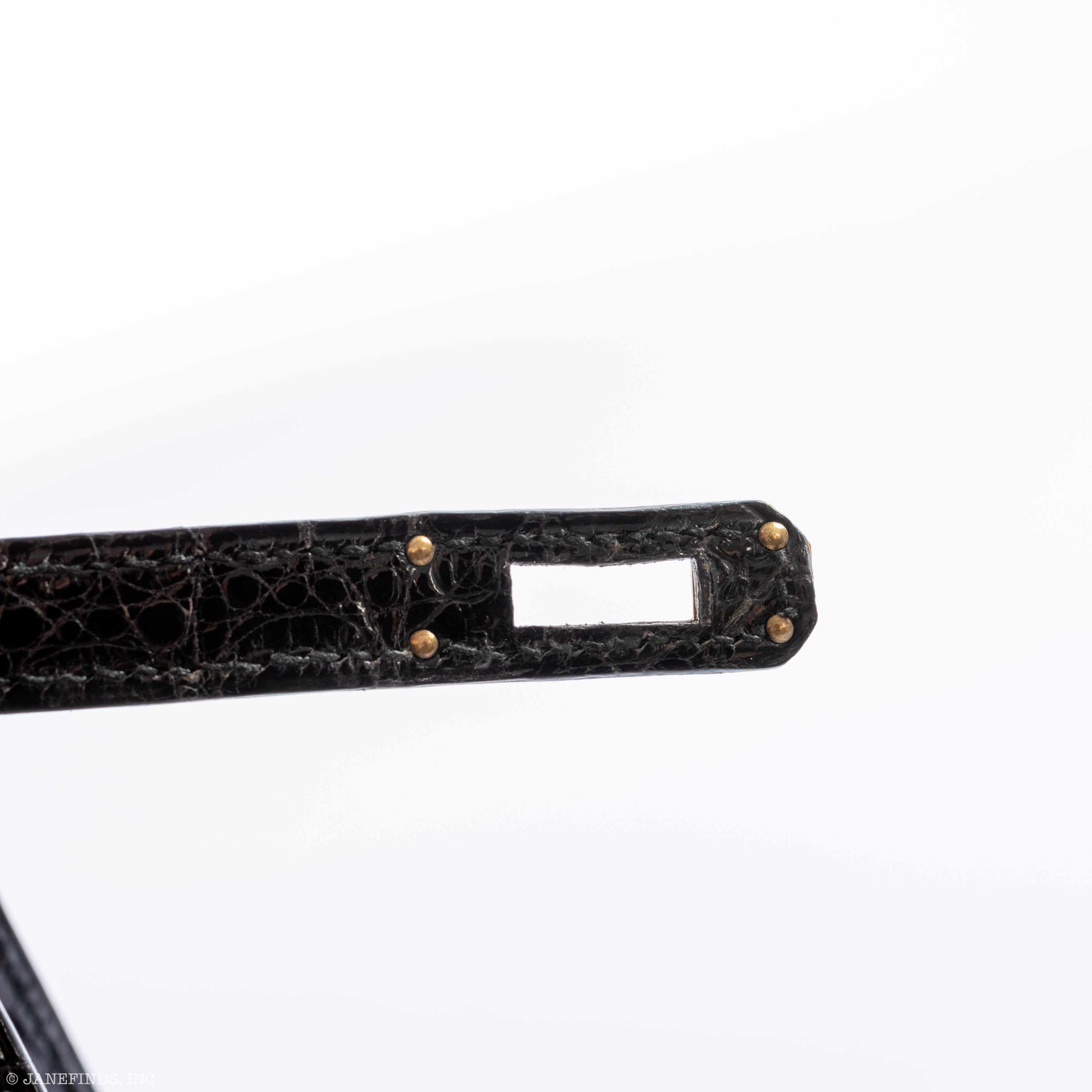 Hermès Kelly 20 Sellier Shiny Black Porosus Crocodile Gold Hardware - 1991