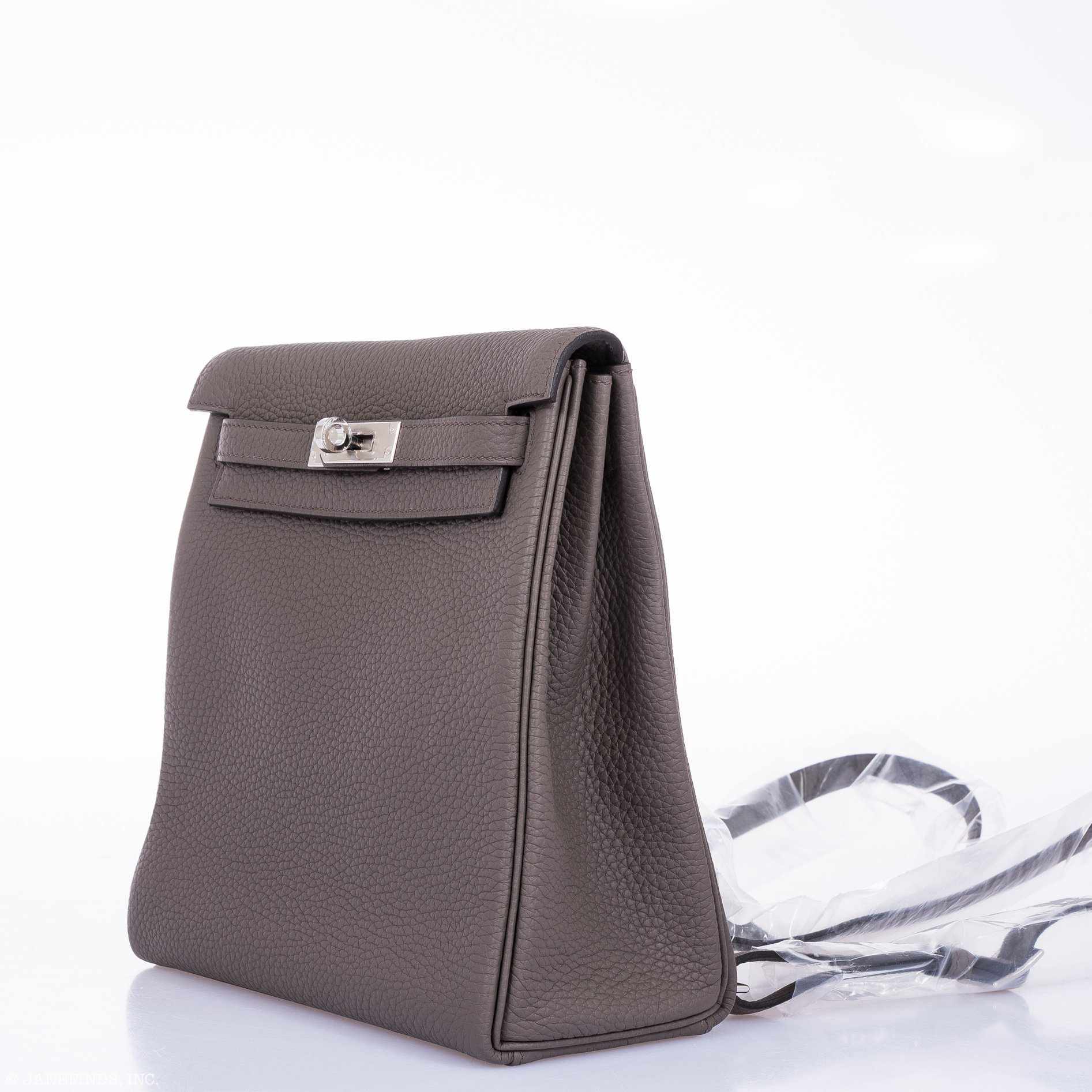 Hermès Kelly 22 Ado Backpack Etain Clemence Palladium Hardware
